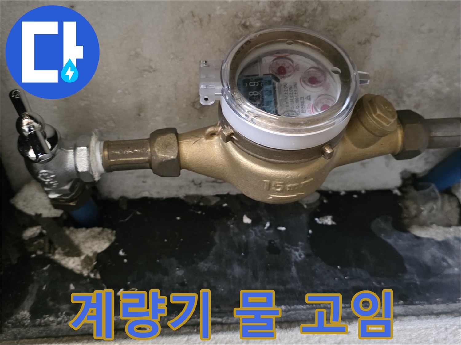 남양주 누수탐지 - 계량기 주변 물 고임 - 누수 가능성
