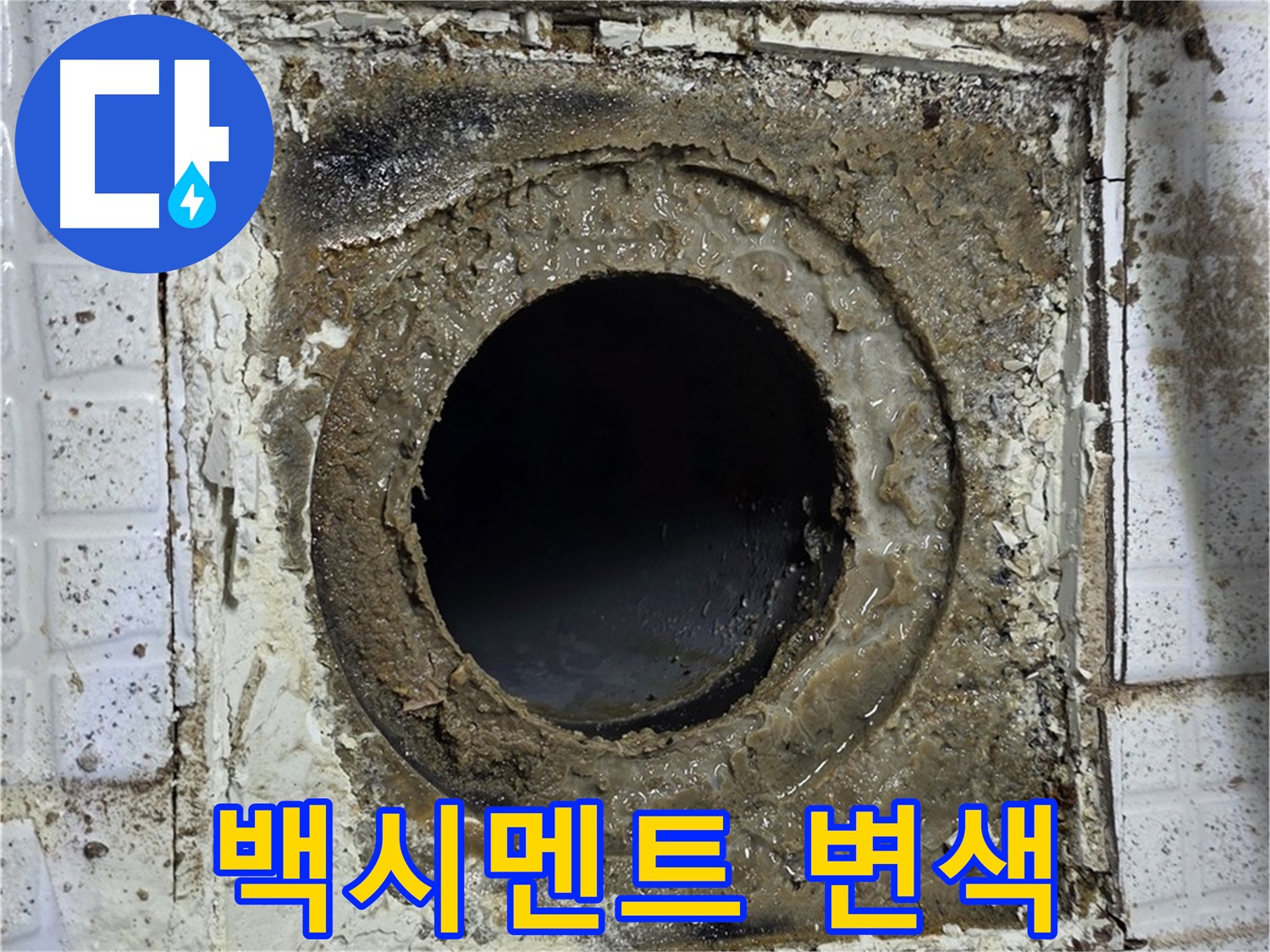 과천시 문원동 세인트빌 욕실 유가 주변 백시멘트 변색 - 누수 신호
