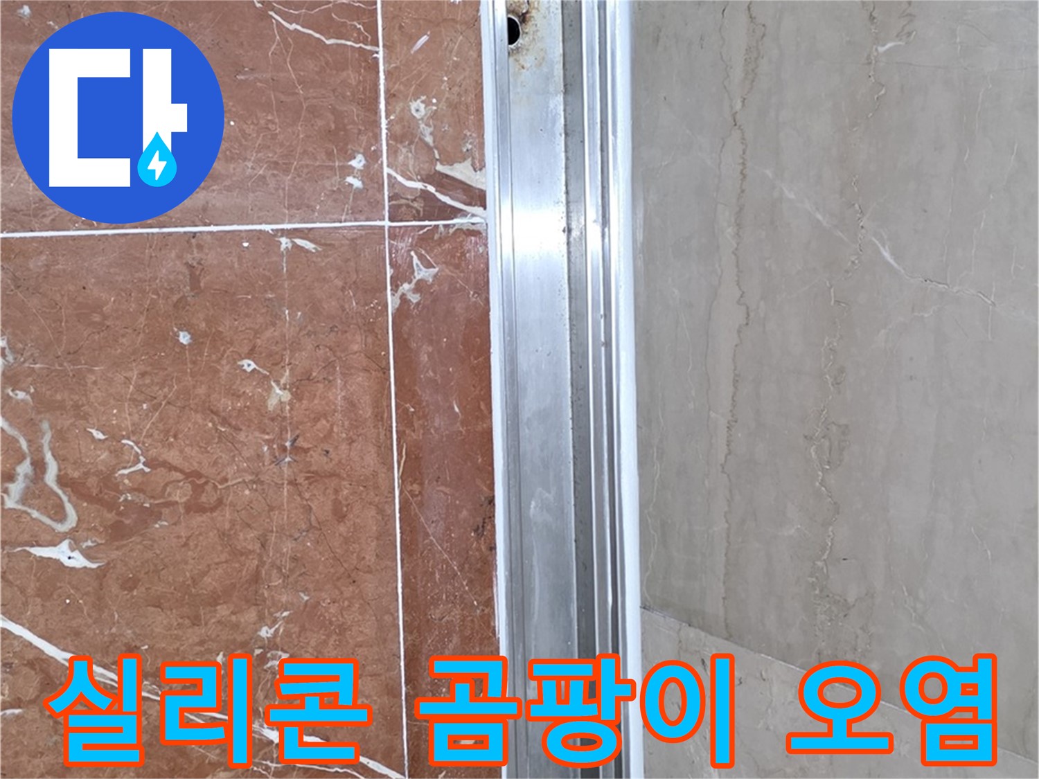 방배동 샤워부스 레일 틈새 - 실리콘 오염과 곰팡이