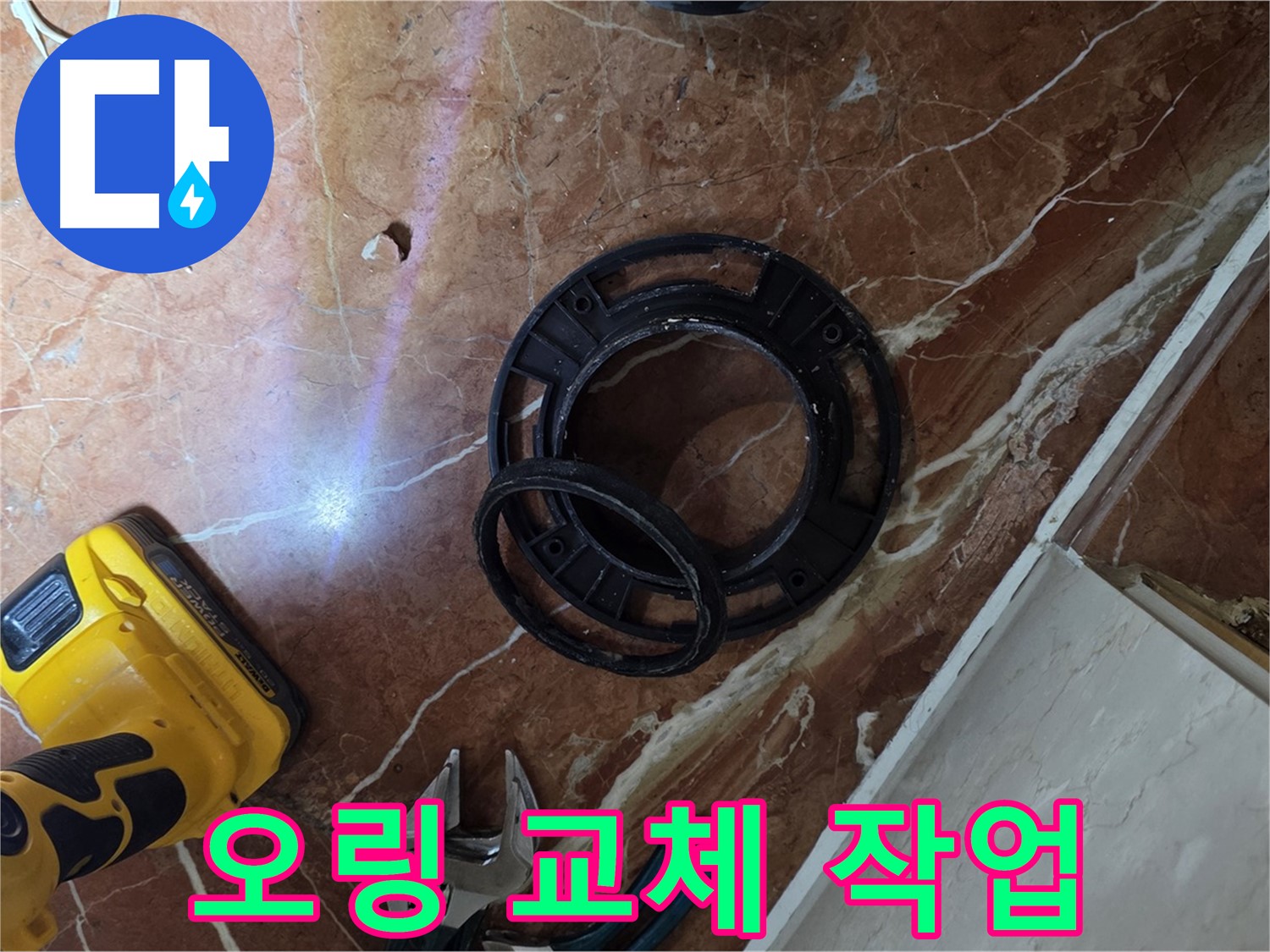 변기 오링 교체 작업 - 숙련된 기술