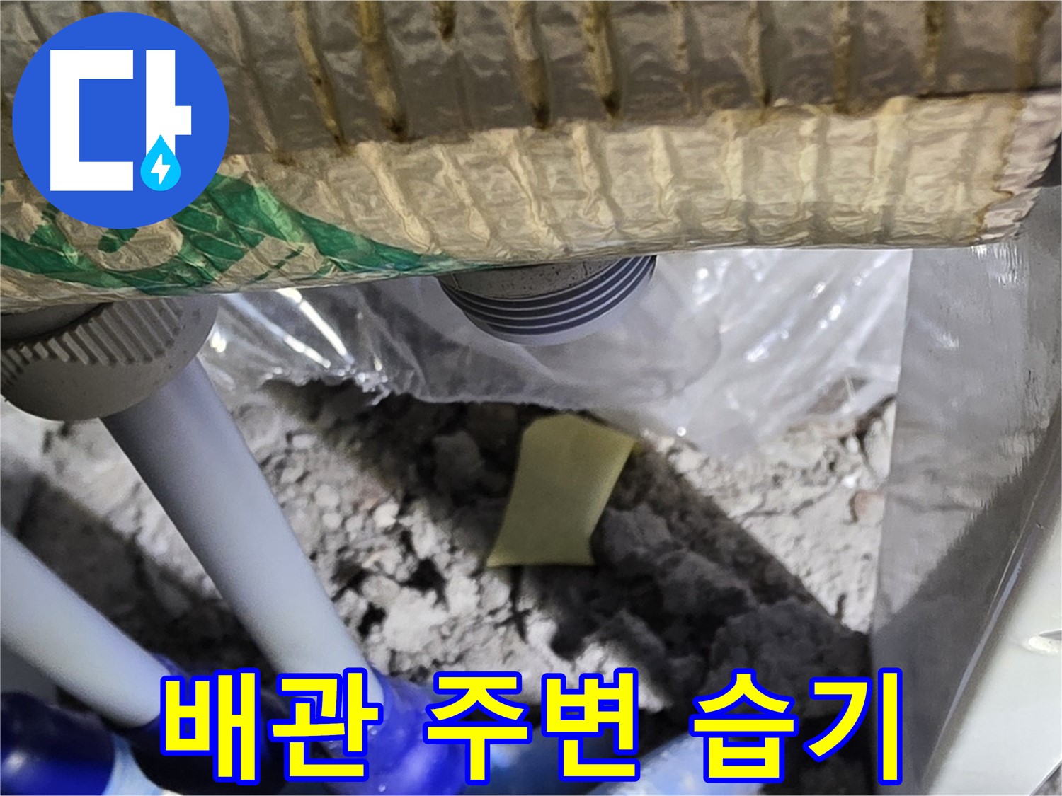누수 주변 - 습기 및 곰팡이 발생 위험