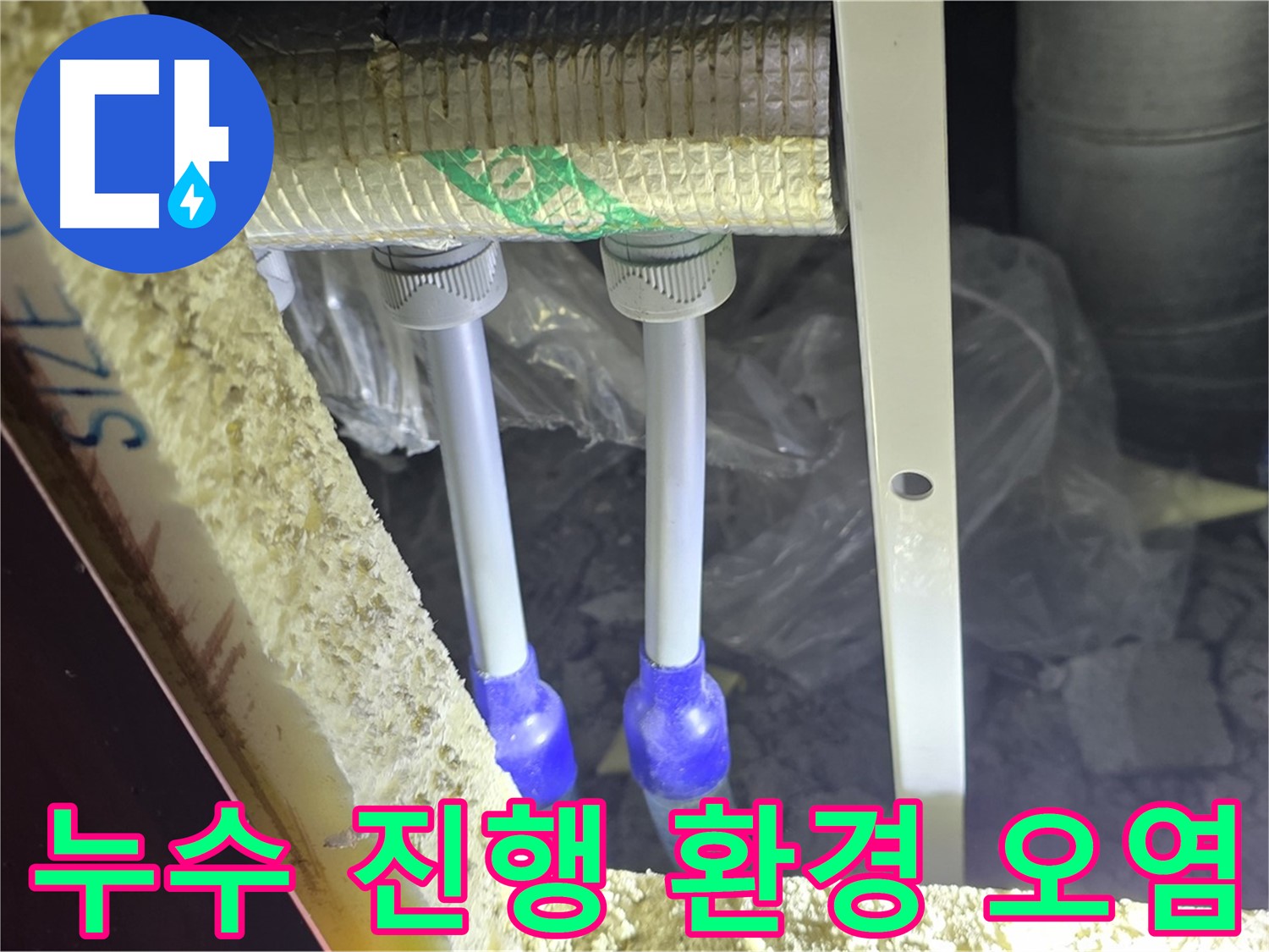 삼숭동 아파트 누수 - 배관 연결 부위 누수 진행 여부 및 주변 환경 오염 상태 확인