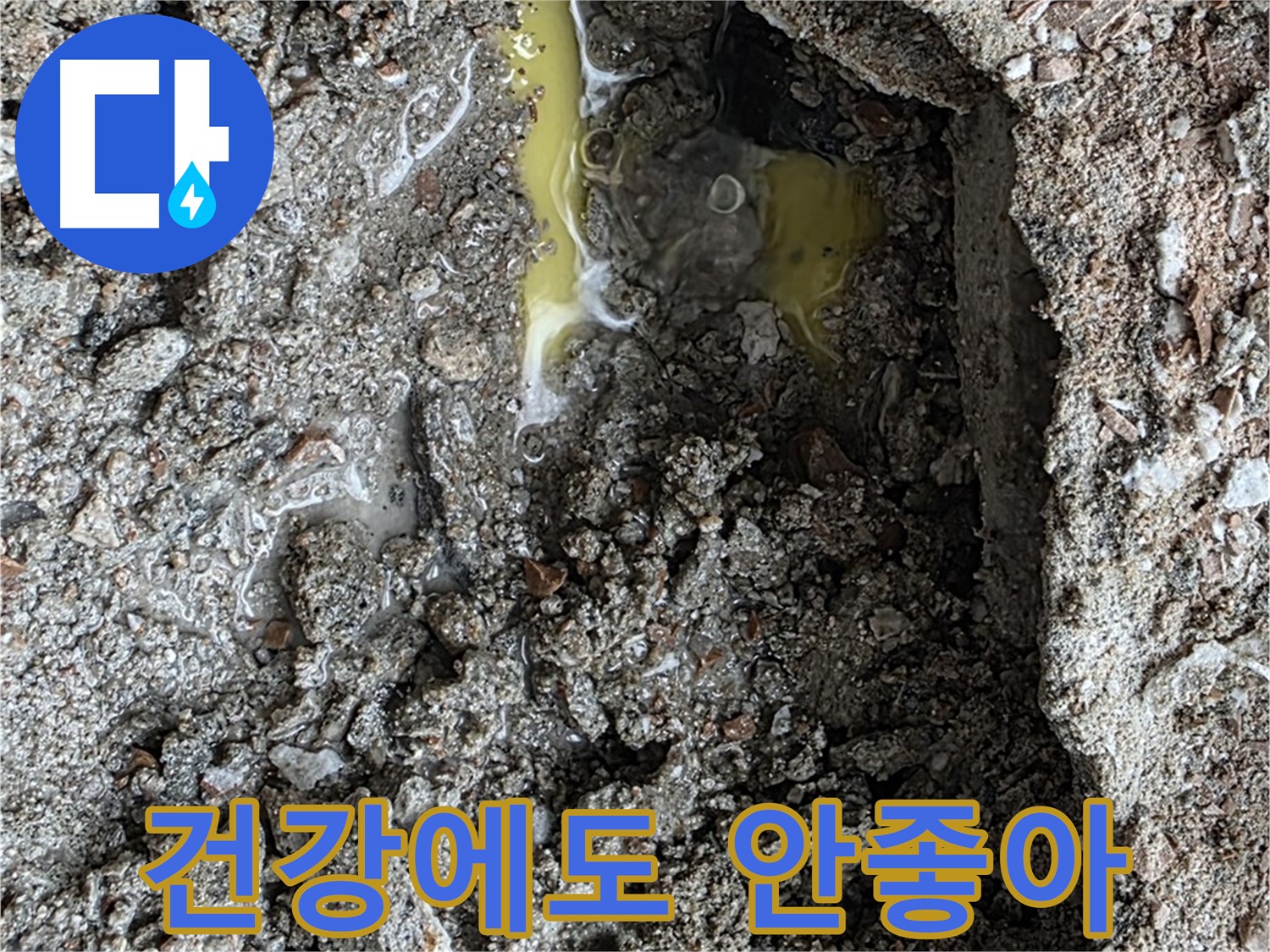 성북구 길음동 숭인로 누수 - 누런 물, 건강에 해로울 수 있으니 주의하세요.
