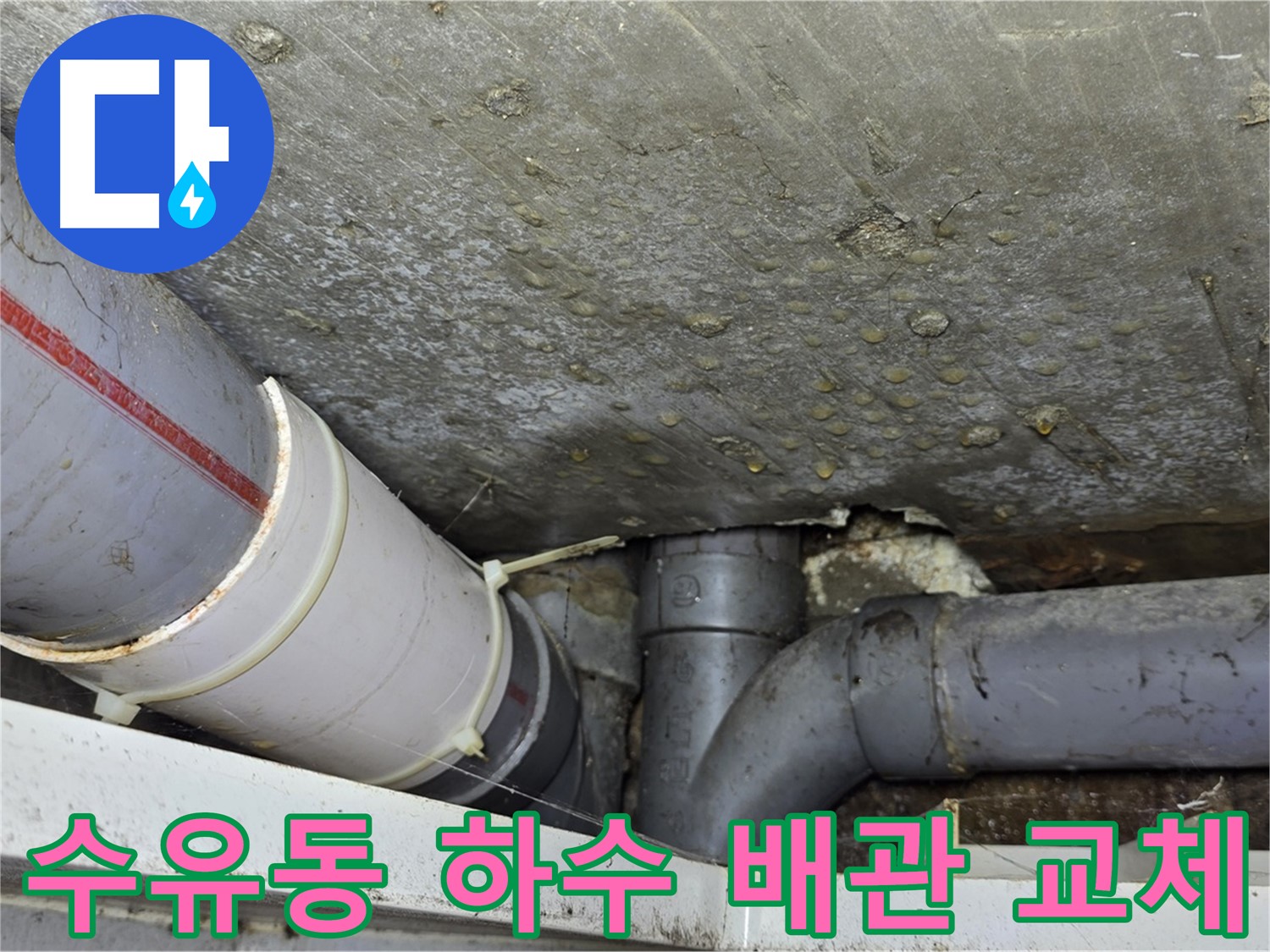 수유동 삼광빌라 하수 배관 누수 - 신속한 교체로 문제 해결