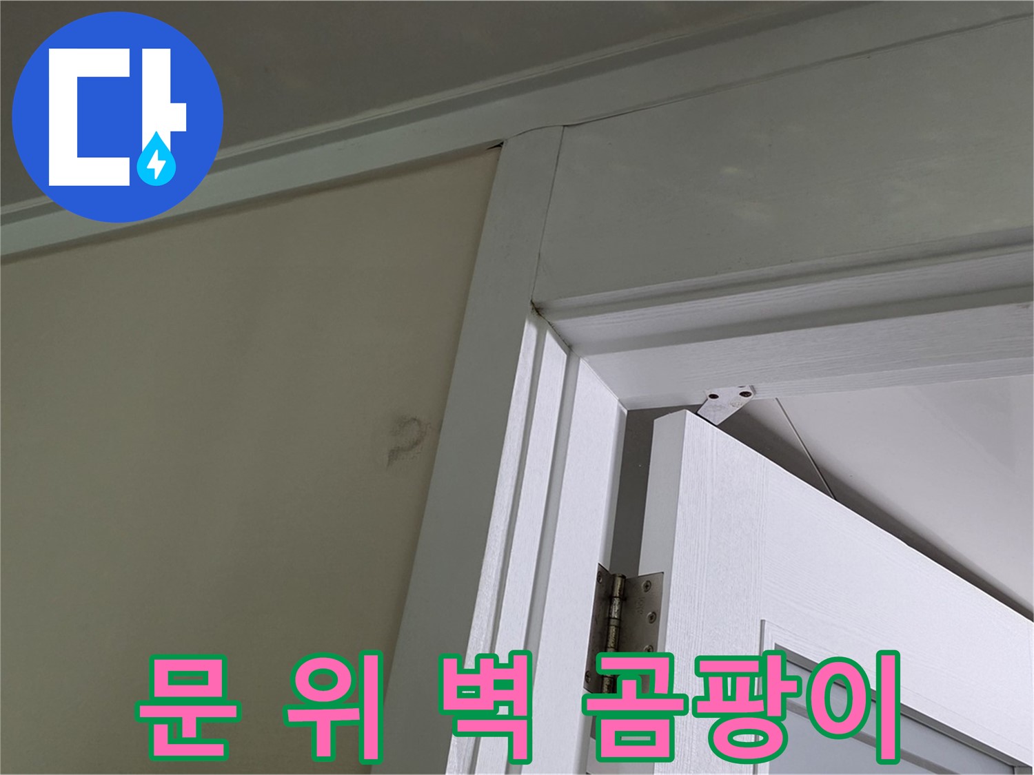 분당 운중동 산운마을 아파트 - 문 위 벽 모서리에서 발견된 곰팡이 - 꼼꼼한 점검으로 원인을 파악합니다.