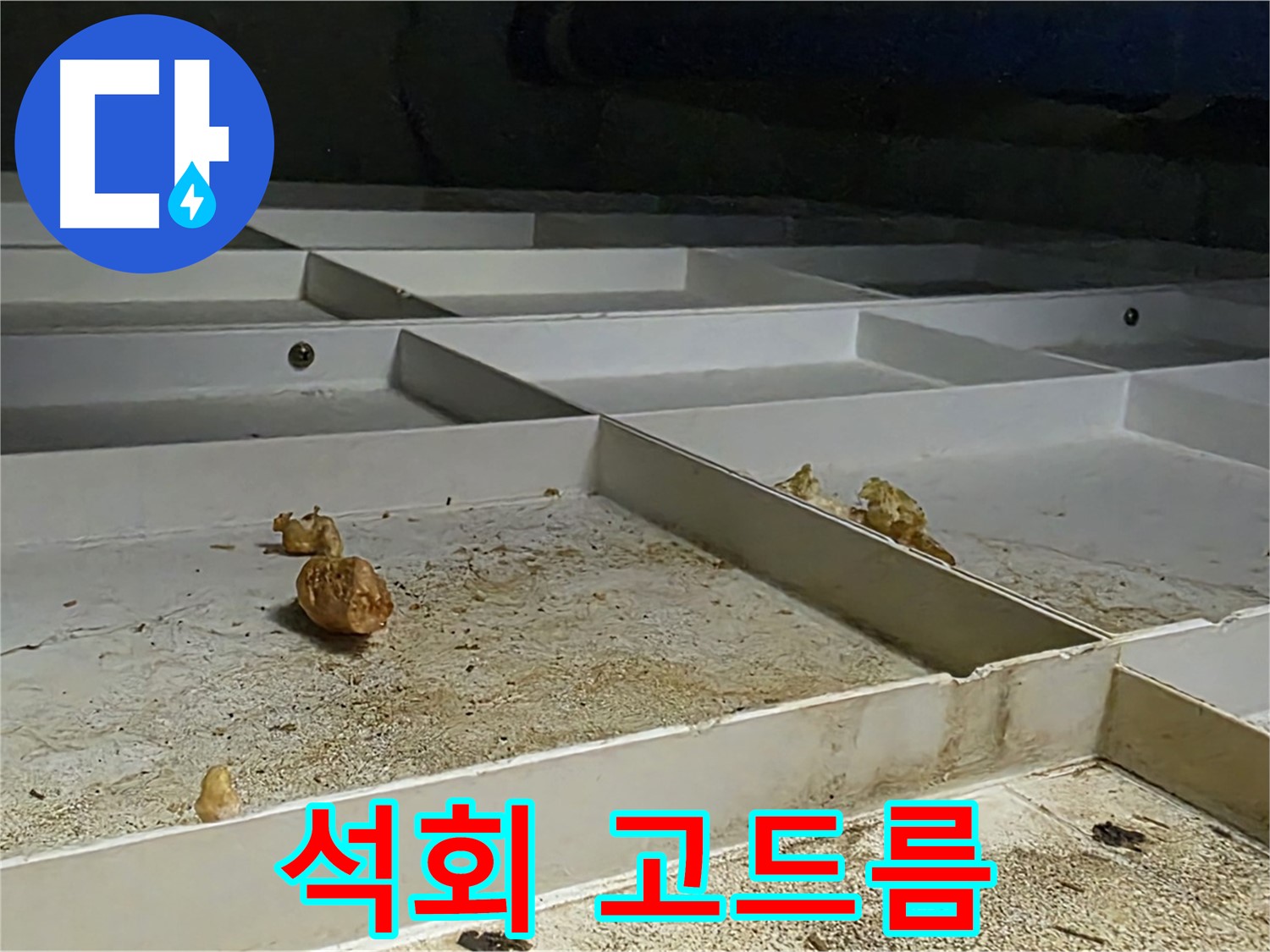 석회 고드름 - 누수로 인한 석회 고드름 형성