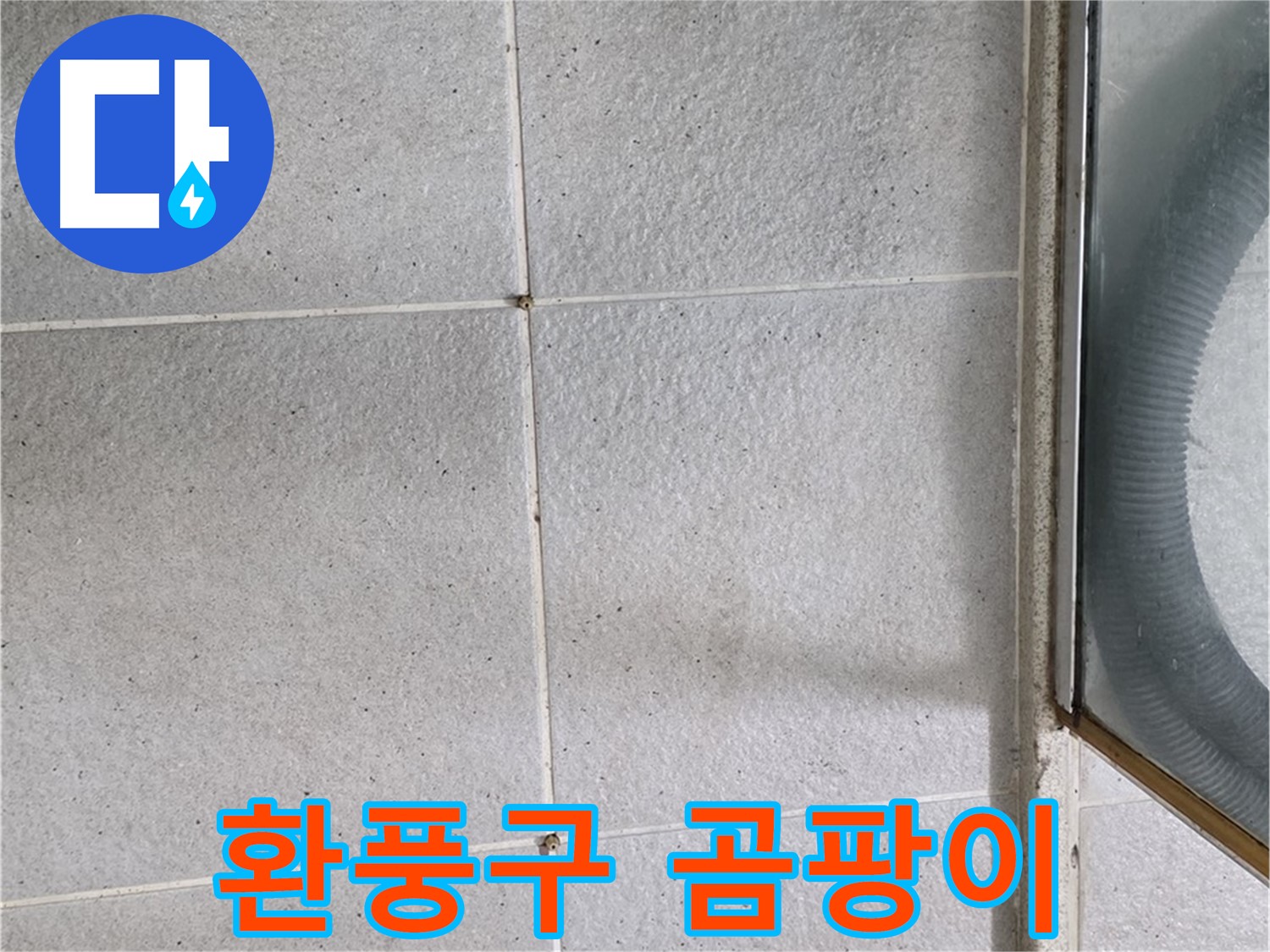 운중동 욕실 - 환풍구 주변 곰팡이와 습기 흔적은 환기 불량의 신호입니다.