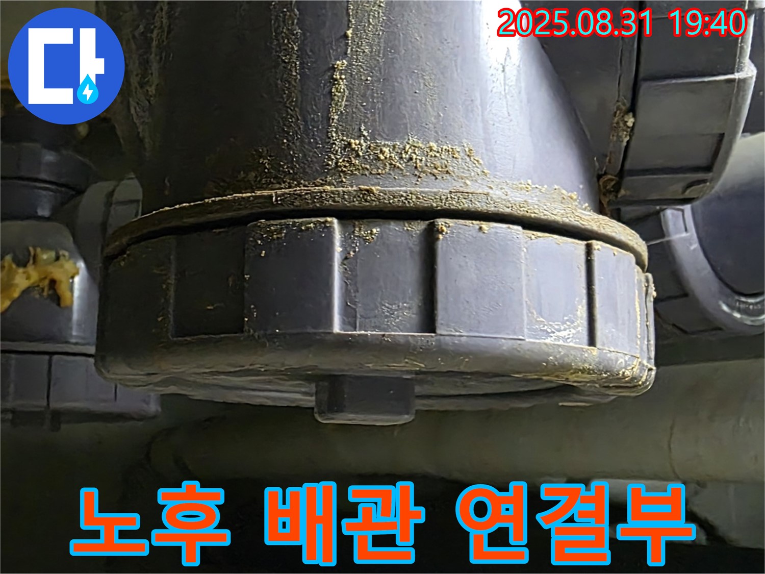 분당 백현동 주택 누수 - 노후된 배관 연결부에서 누수 발생