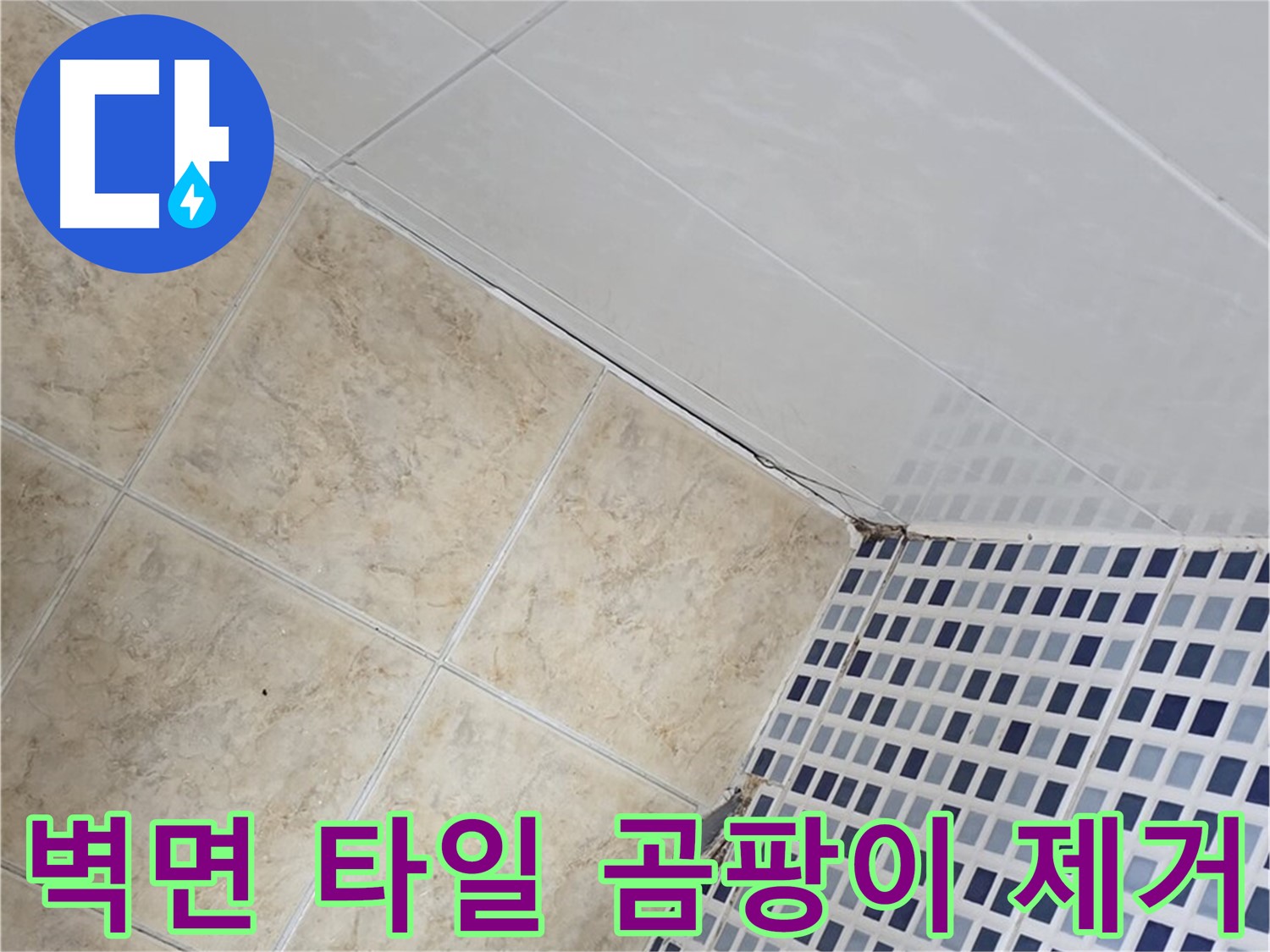 묵동 욕실 벽면 타일 틈새 누수 - 곰팡이 제거 후 실리콘 재시공