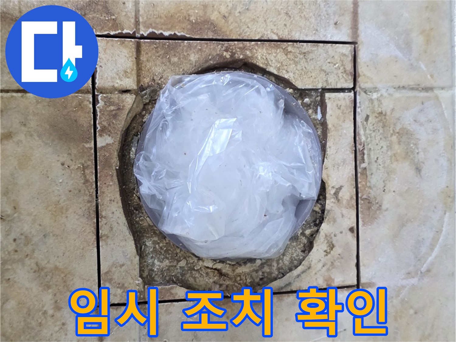 배수구 누수 임시 조치 확인 - 추가 누수 점검