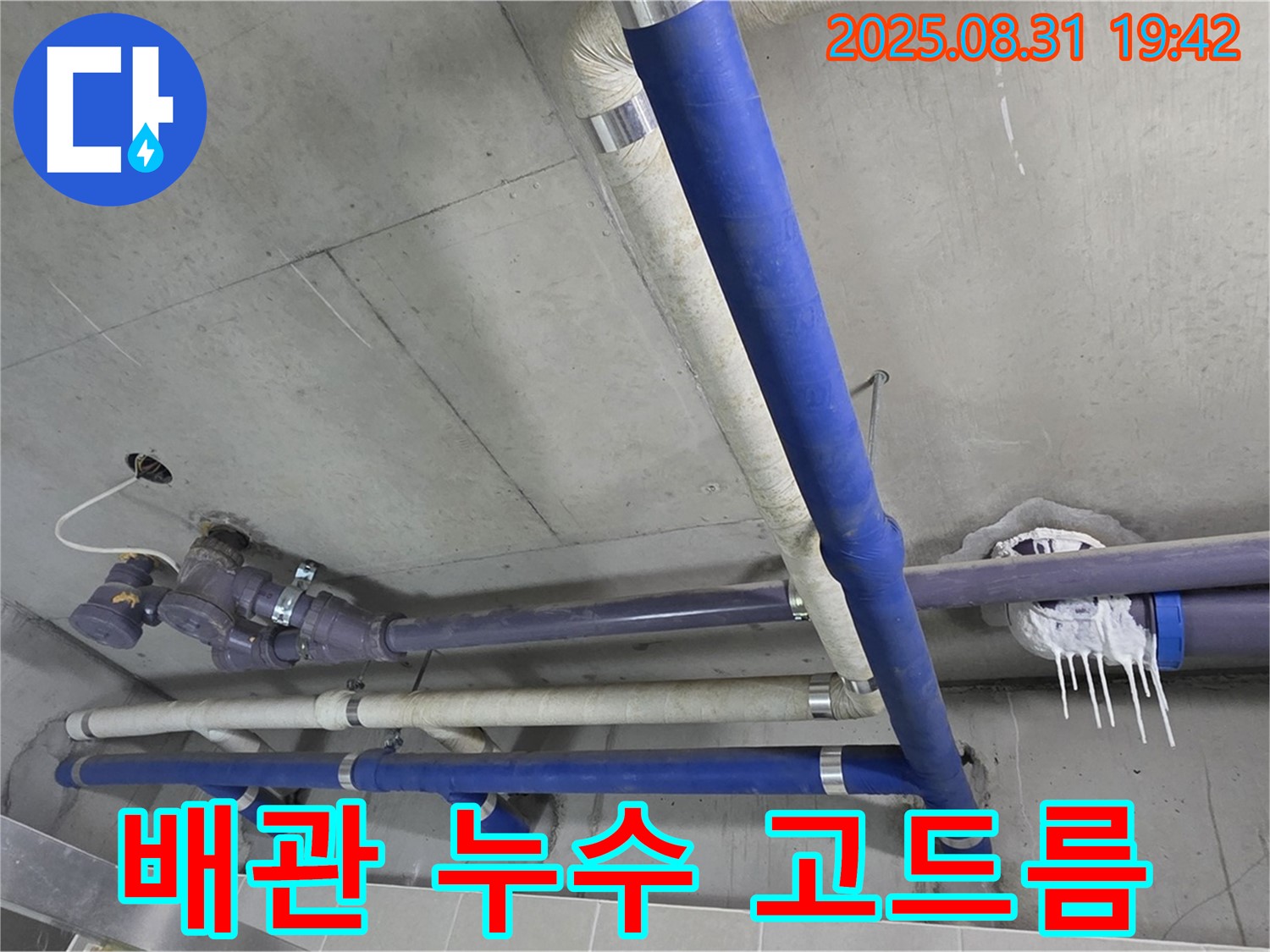 성남 분당 운중동 산운마을 6단지 아파트 누수 - 배관 누수로 인해 생긴 고드름이 누수의 심각성을 보여줍니다.
