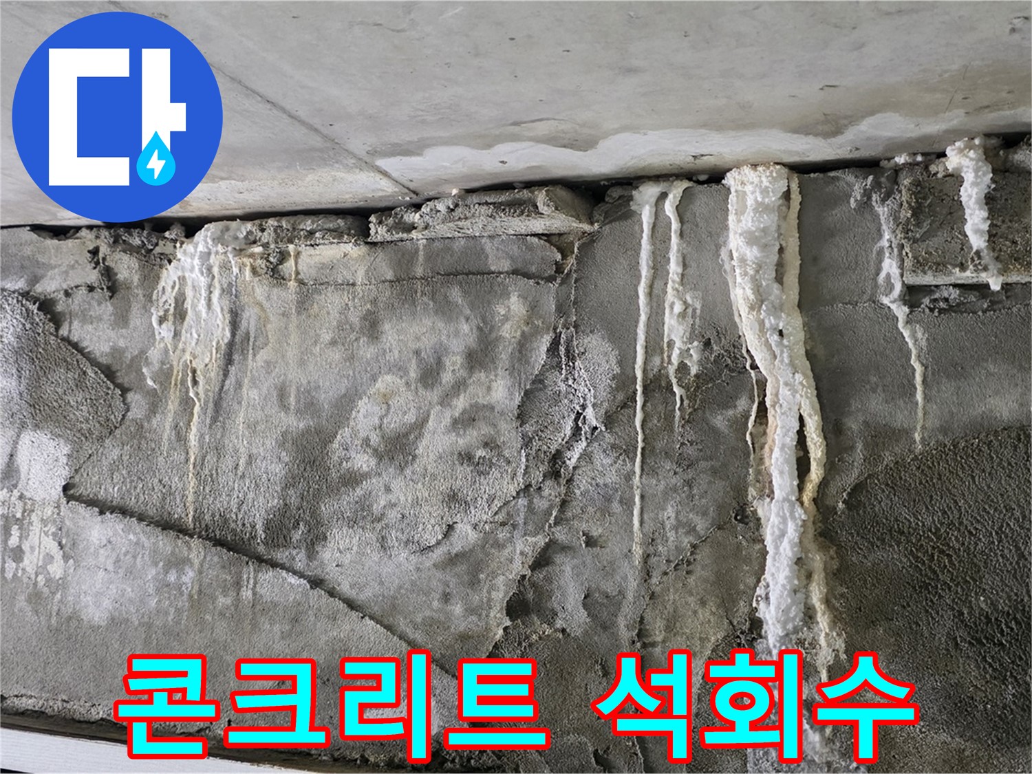 운중동 누수 - 콘크리트 벽 석회수, 건물 뼈대 부식