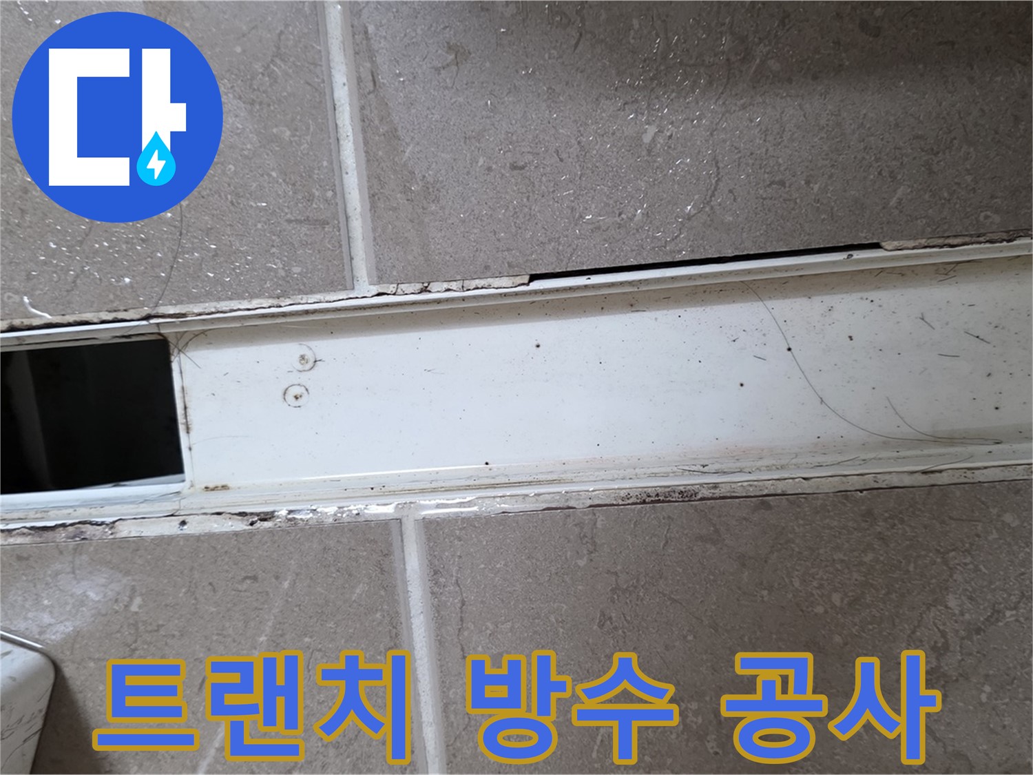 화장실 샤워부스 트랜치 점검 사진 - 공사 전 상태 확인
