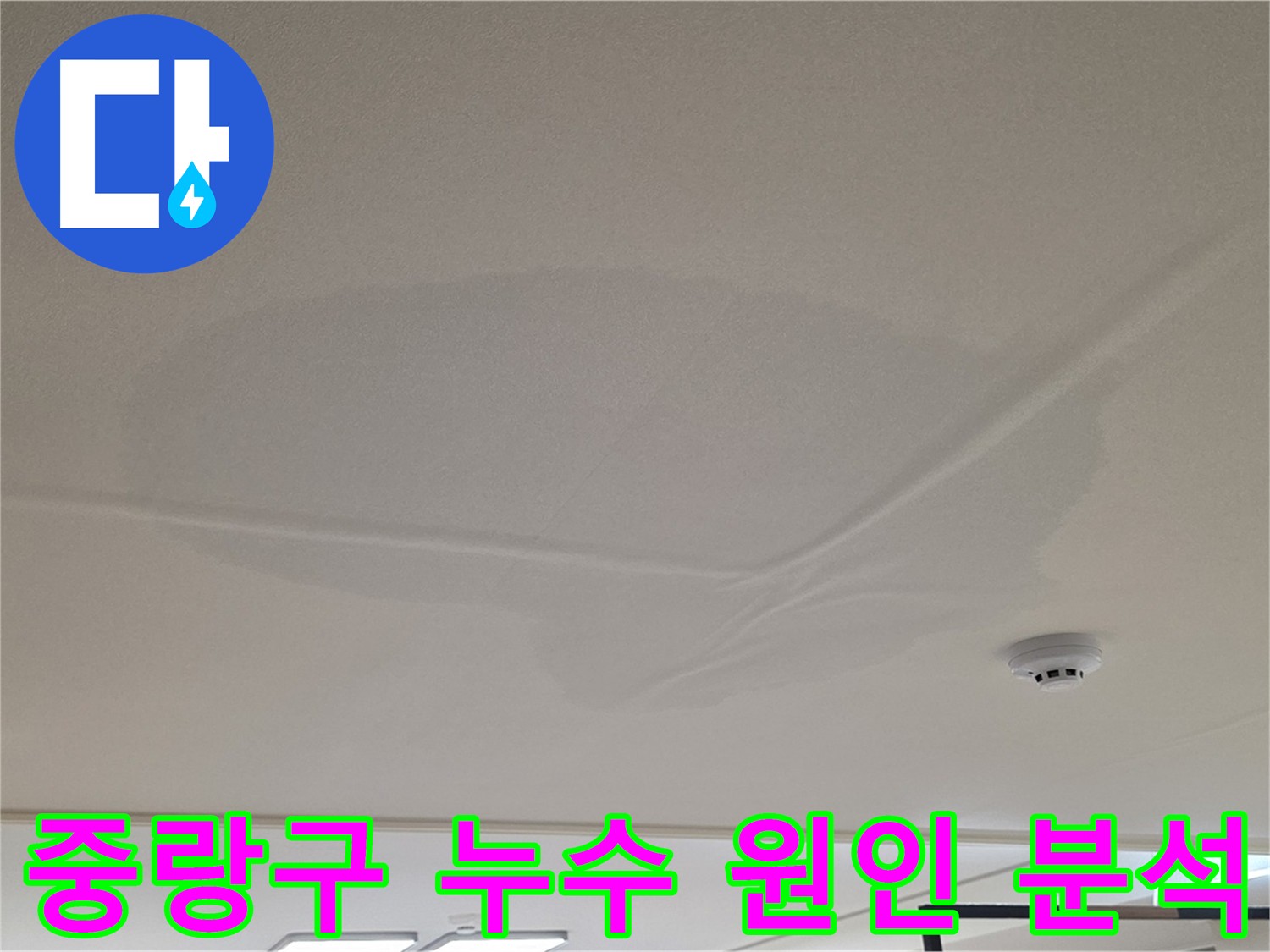 아랫집 천장 누수 - 넓은 범위 물 얼룩 - 누수 원인 정밀 분석 중