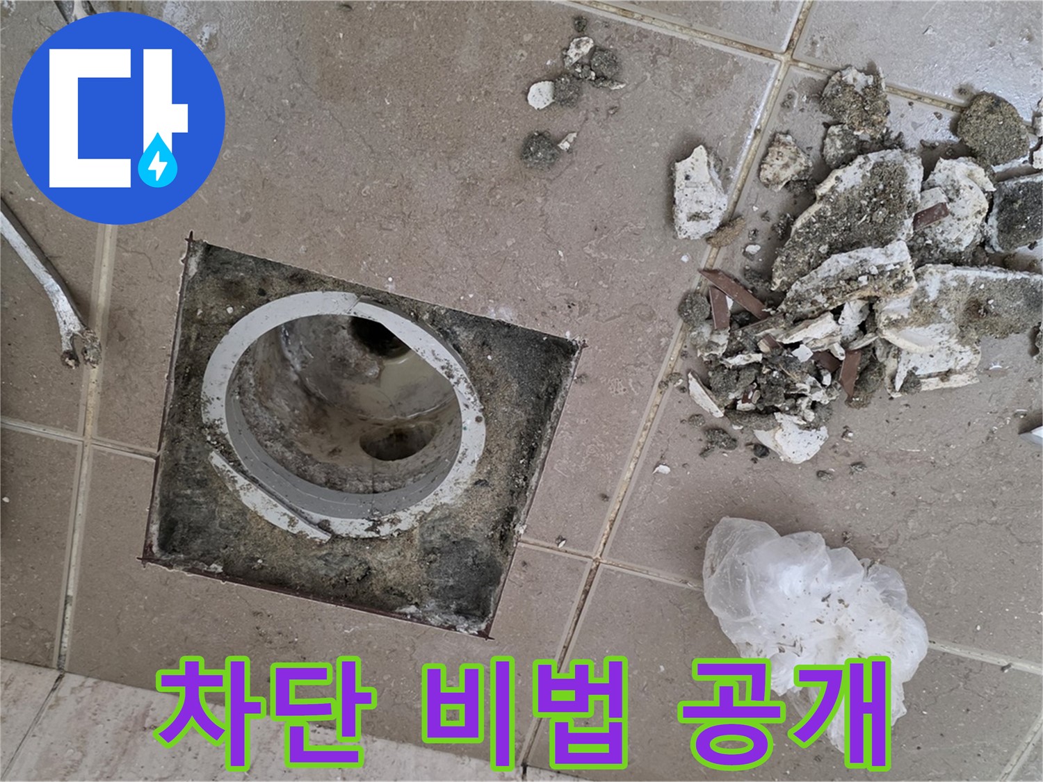 포천시 일동면 욕실 - 깨진 타일 속 욕실 배수구 누수, 완벽 차단 비법 공개!