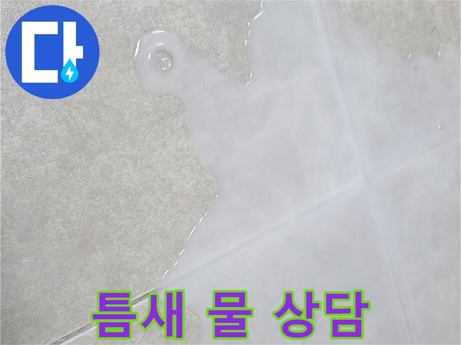 옥정 율정마을 아파트 타일 틈새 물 - 누수 초기 점검 및 친절 상담