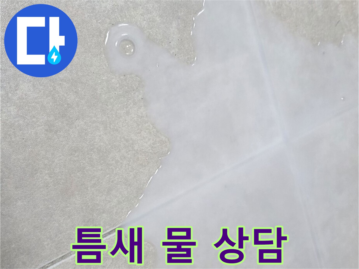 옥정 율정마을 아파트 타일 틈새 물 - 누수 초기 점검 및 친절 상담