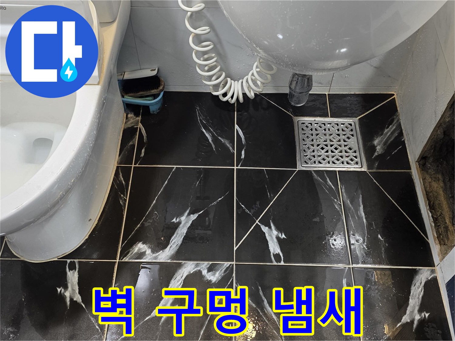 서울시 노원구 현대5차 욕실 벽 구멍 - 퀴퀴한 냄새 동반