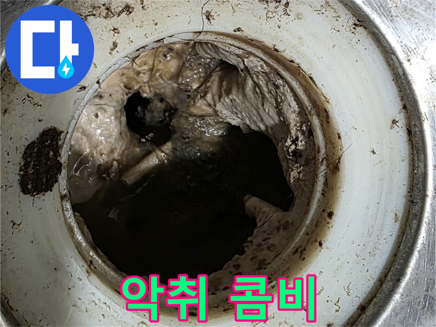 중계동 현대5차 211동 누수 - 배수구 속 찌꺼기 - 악취와 막힘의 콤비
