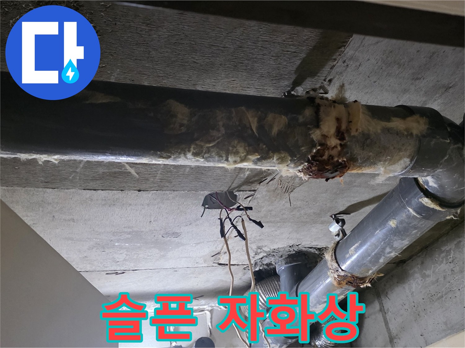 새절역 현대아파트 - 훼손된 보온재와 배관 연결 부위 누수, 안타까운 슬픈 자화상