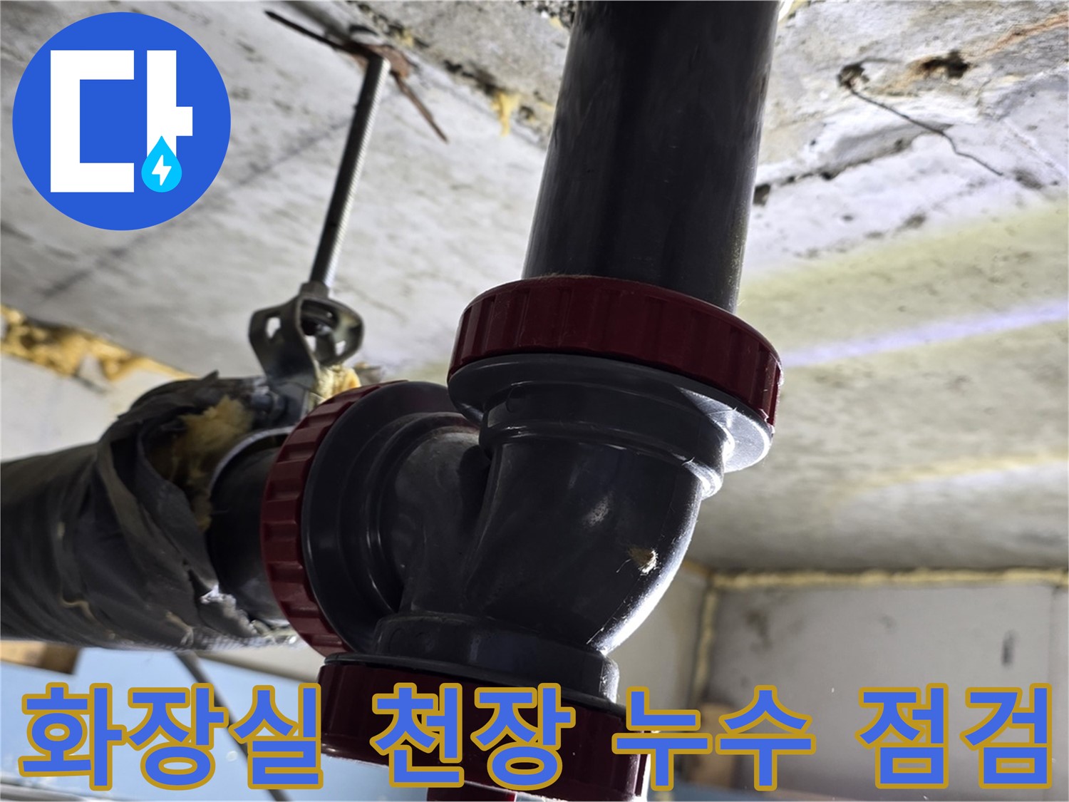 광명동 아파트 화장실 천장 누수 - 하수 배관 문제로 인한 누수 발생 현장
