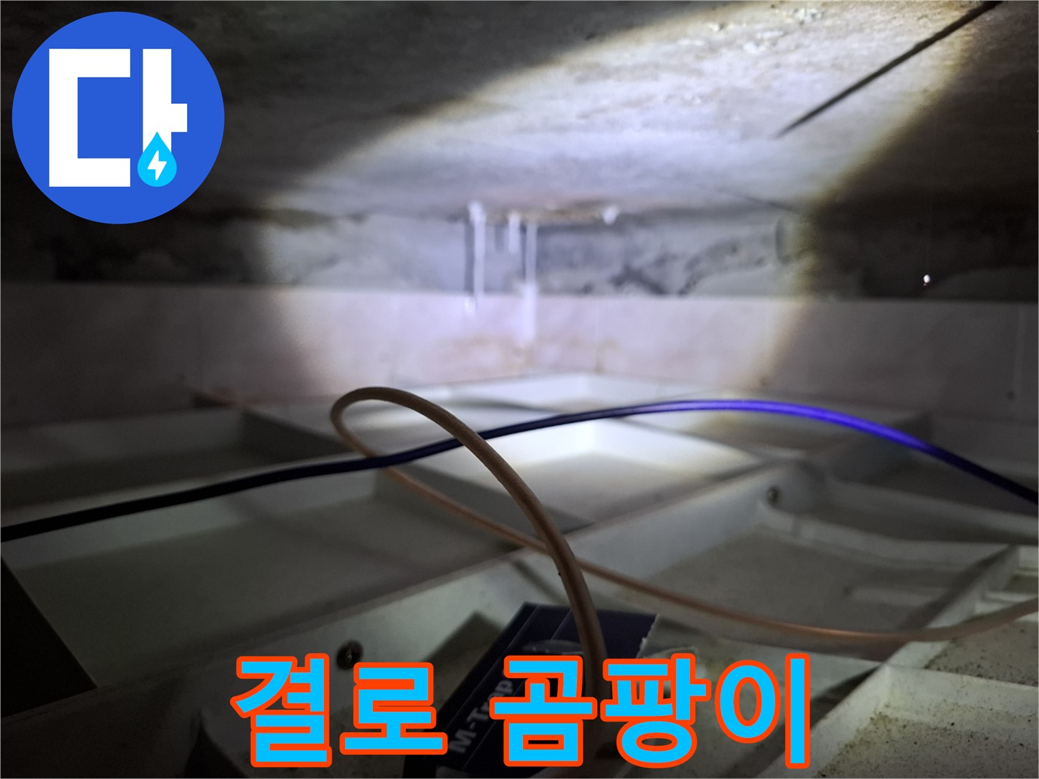 홍은동 빌라 누수 - 결로와 곰팡이가 함께 발생한 천장 모습입니다.