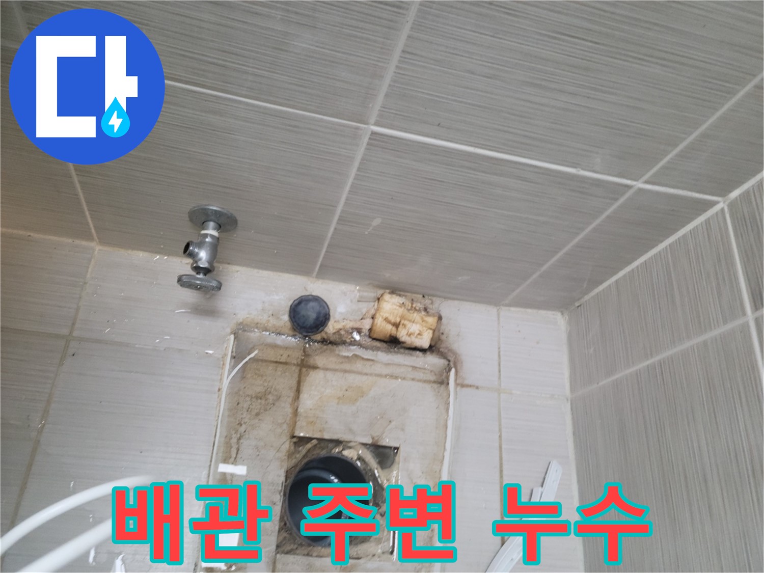 동두천 신창비바패밀리-2단지 벽면 배관 주변 곰팡이와 누수 흔적