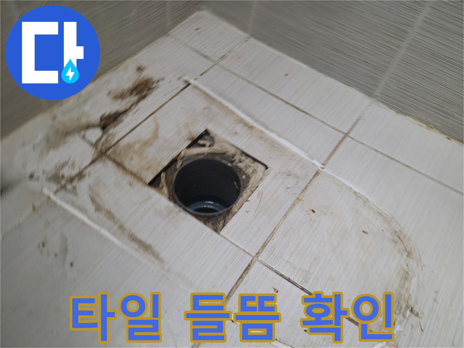 배수구 주변 - 타일 들뜸 현상 재점검