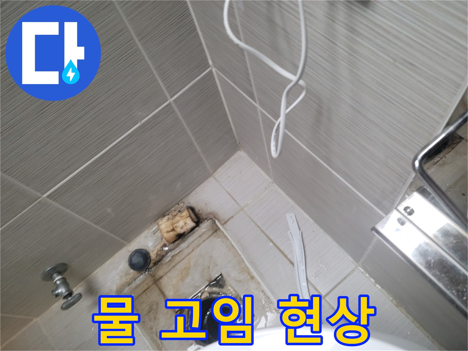 욕실 배수구 주변 - 물 고임 현상