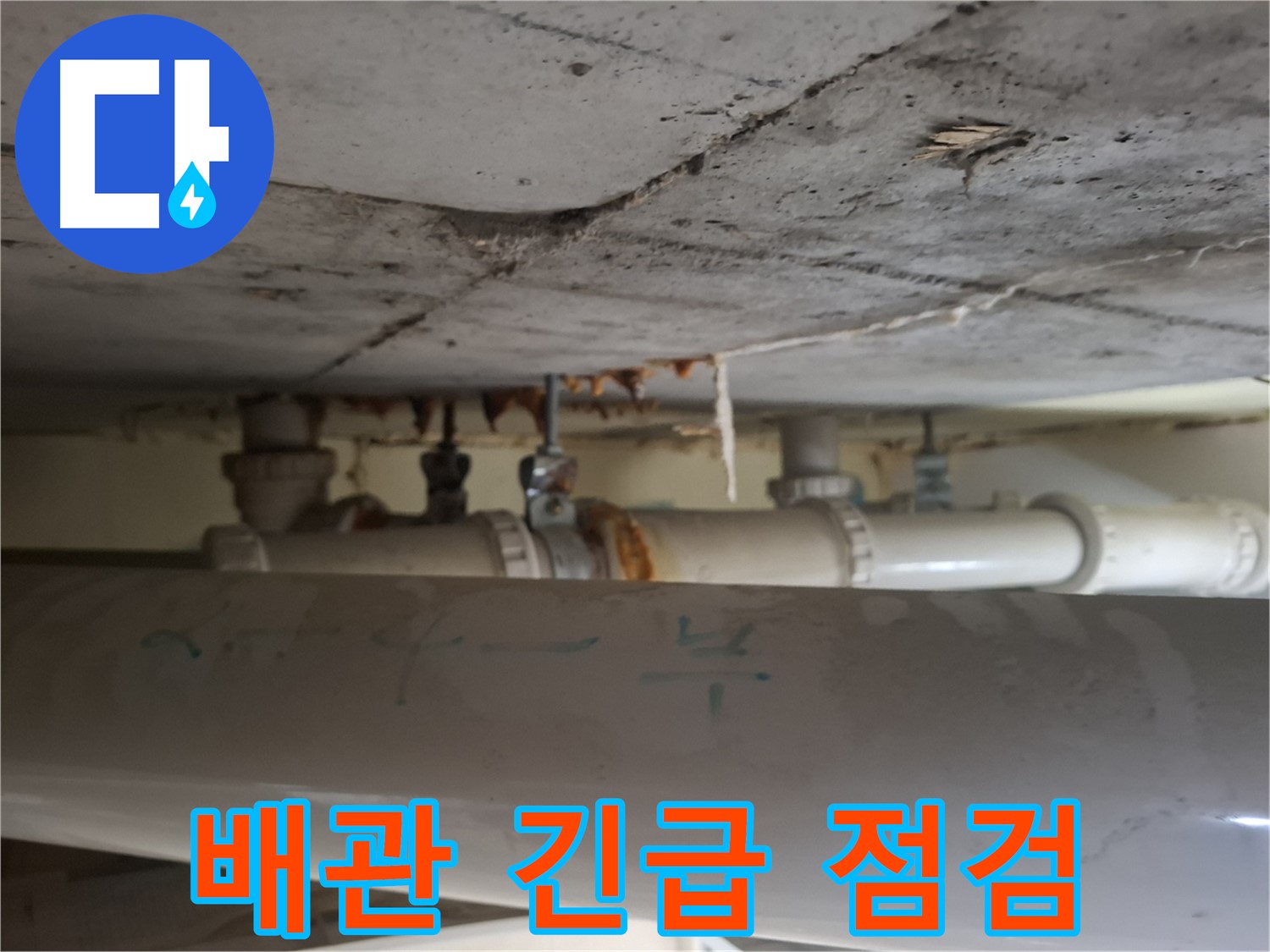 판교 봇들마을2단지 아파트 - 천장 배관 누수 긴급 점검 진행