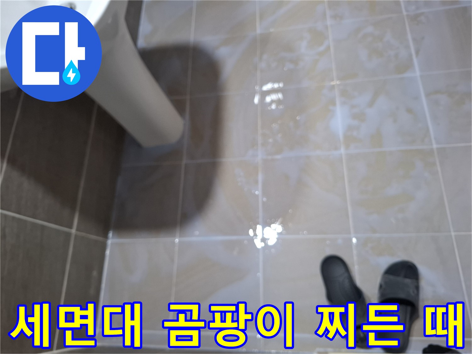 판교 삼평동 세면대 누수 - 타일 틈새 검은 곰팡이- 찌든 때- 악취가 심각한 건강 위협 누수
