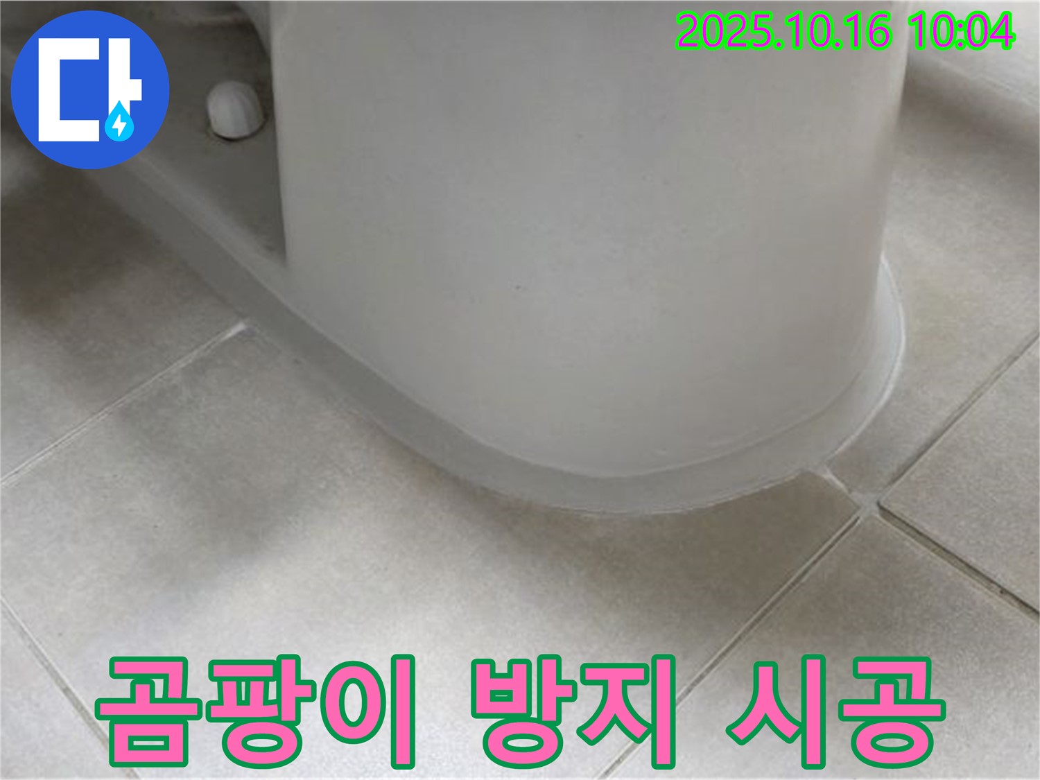 양주 옥정 율정마을 아파트 변기 누수 - 실리콘 시공 시 - 곰팡이 방지 기능도 잊지 마세요.
