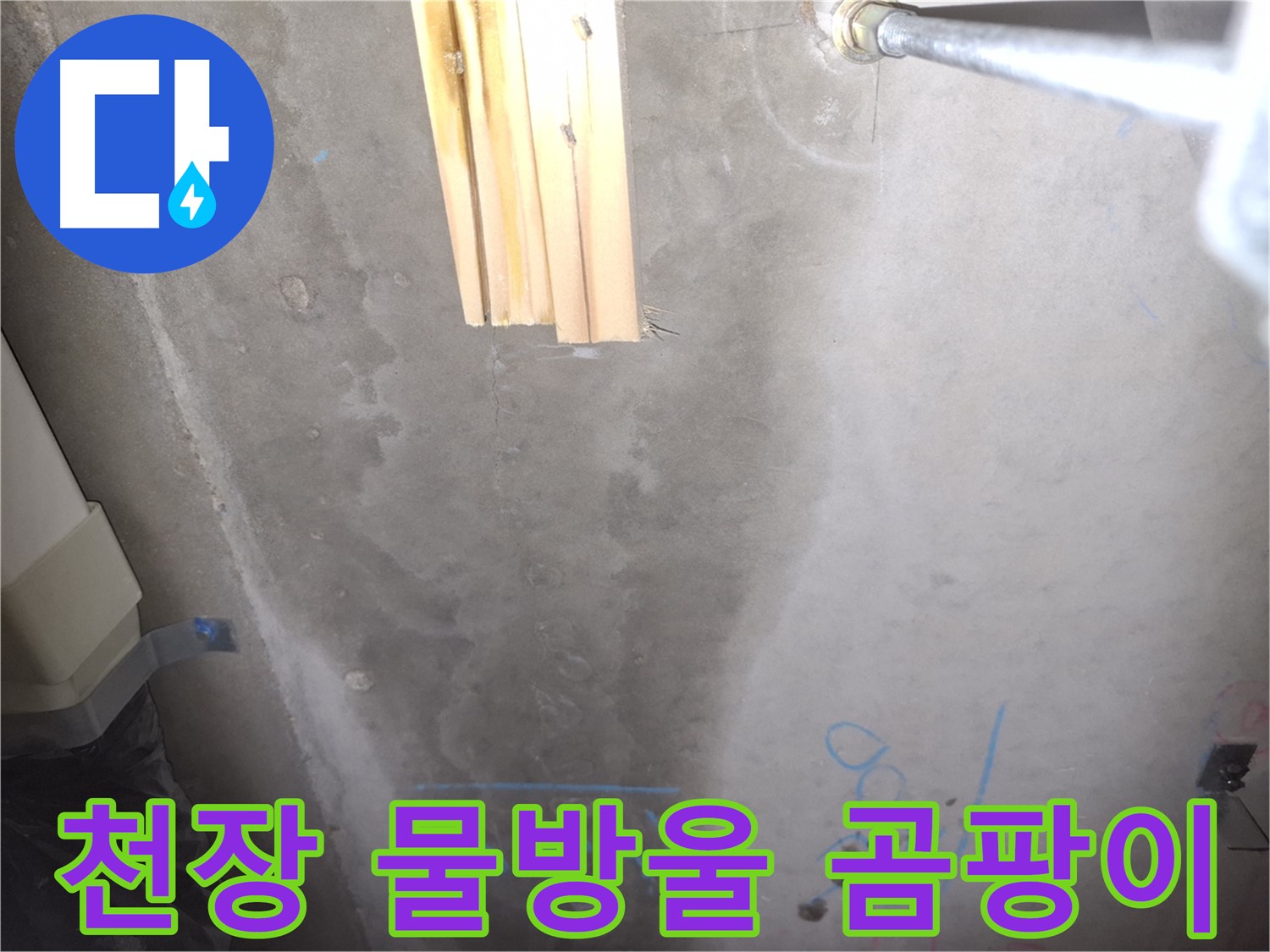 콘크리트 천장 누수 - 물방울 맺힘과 곰팡이 냄새