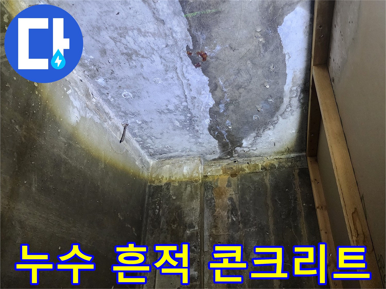 양주 상가 현장-물샘으로 인해 얼룩진 천장 슬래브