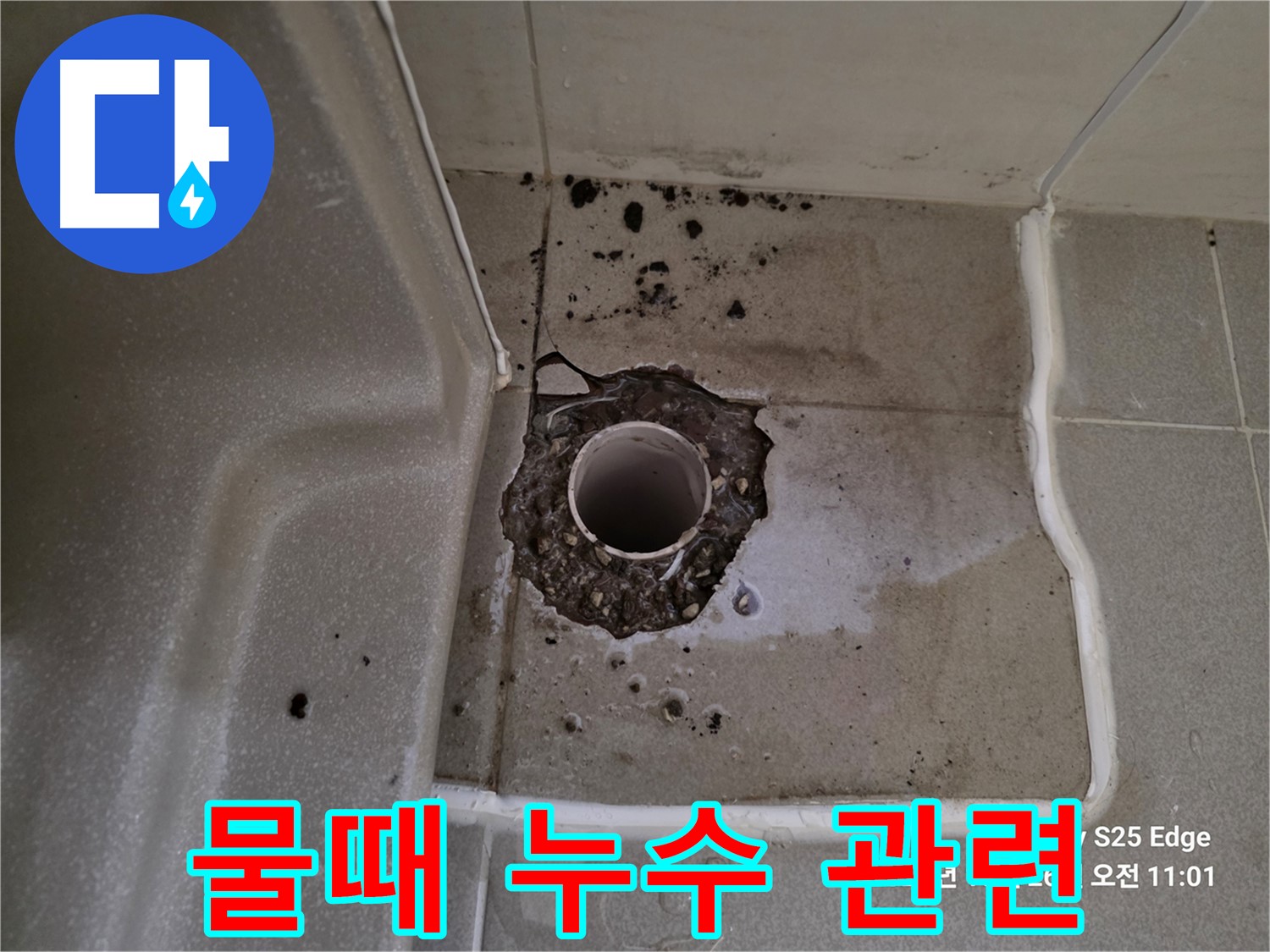 고양시 덕양구 오부자동 욕조 배수구 주변 물때 - 누수 관련성 확인 및 물때 제거 필요