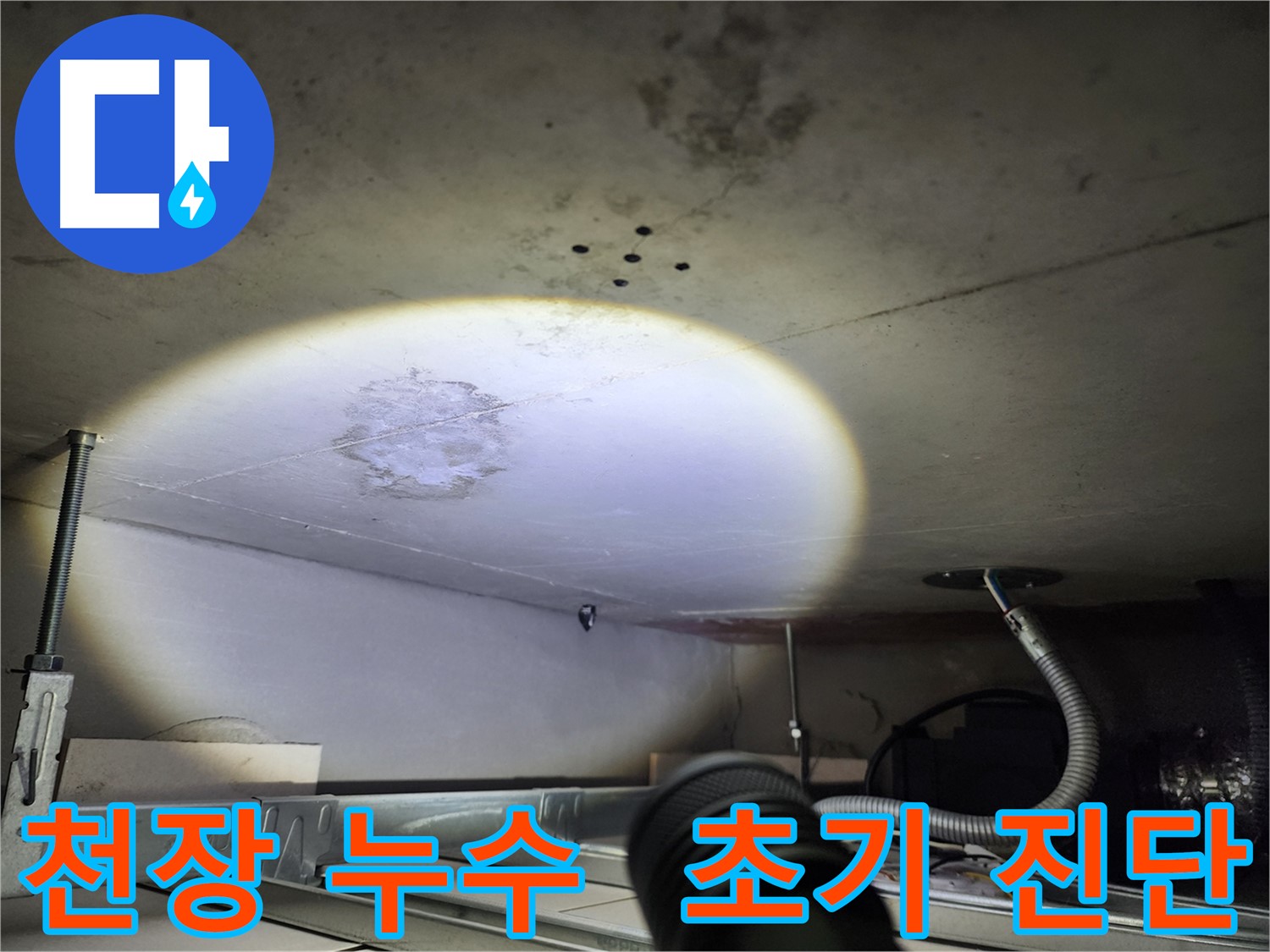 금호동 신금호파크자이 천장 누수 초기 진단 사진 - 누수 확산 방지를 위한 빠른 조치