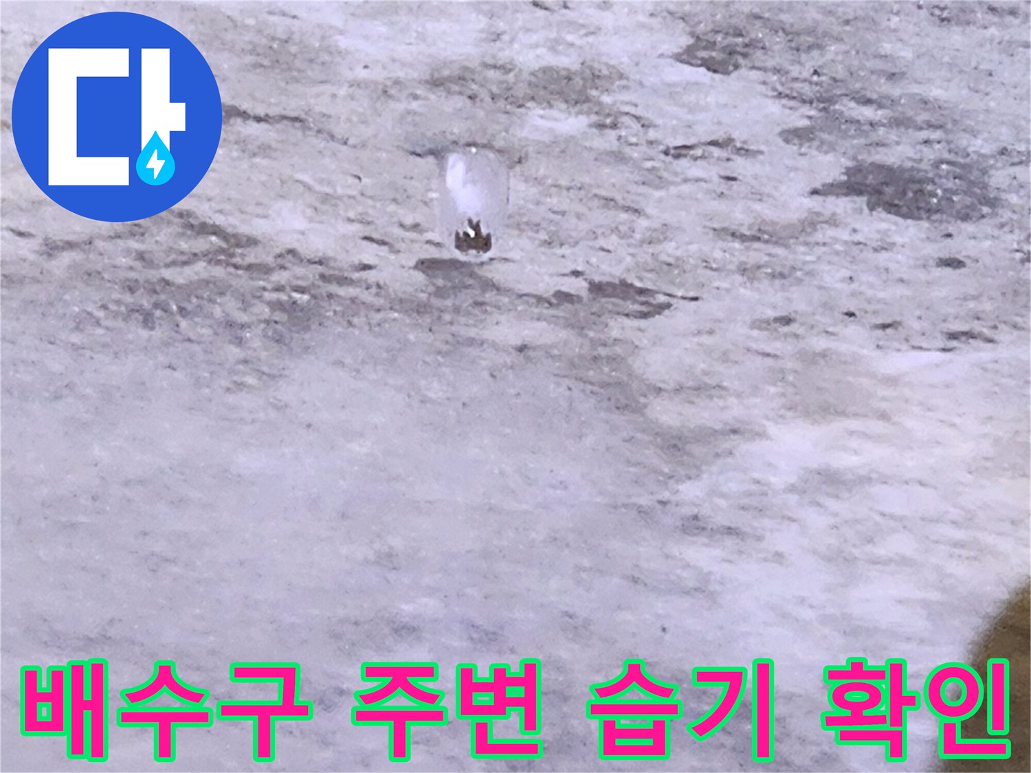 화장실 유가 주변 타일 틈새의 수분 침투 상태