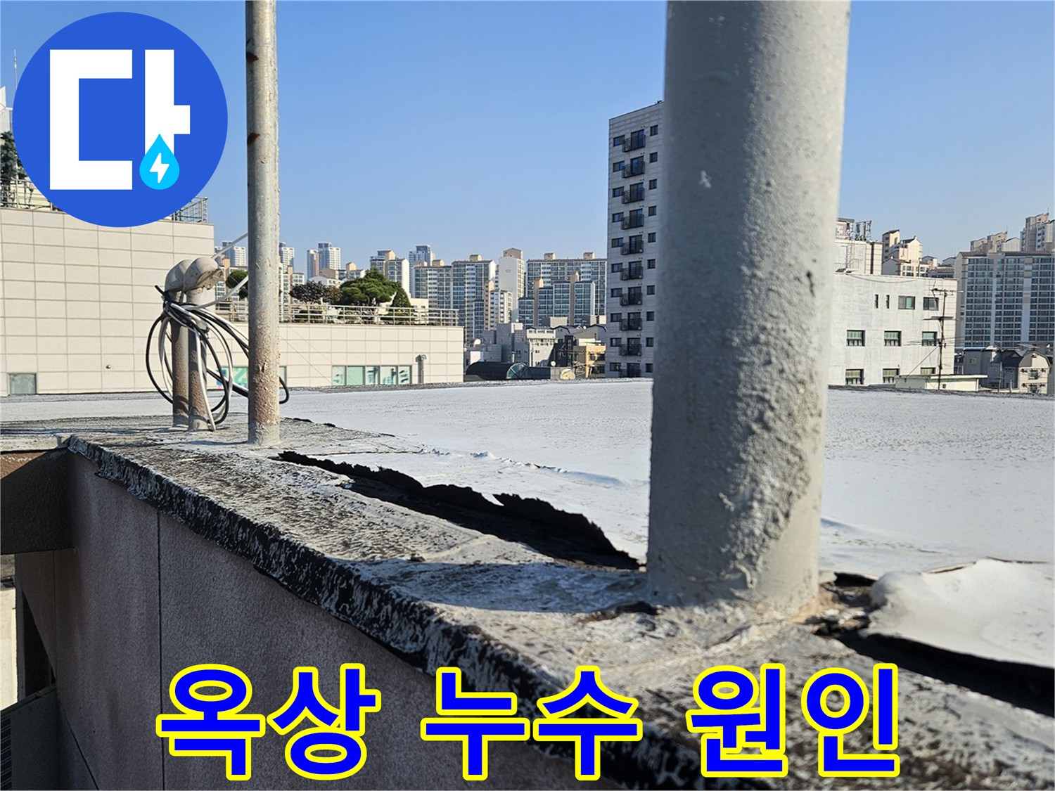옥상 난간 틈새에서 시작된 구로구 주택 누수 - 방수 공사로 해결