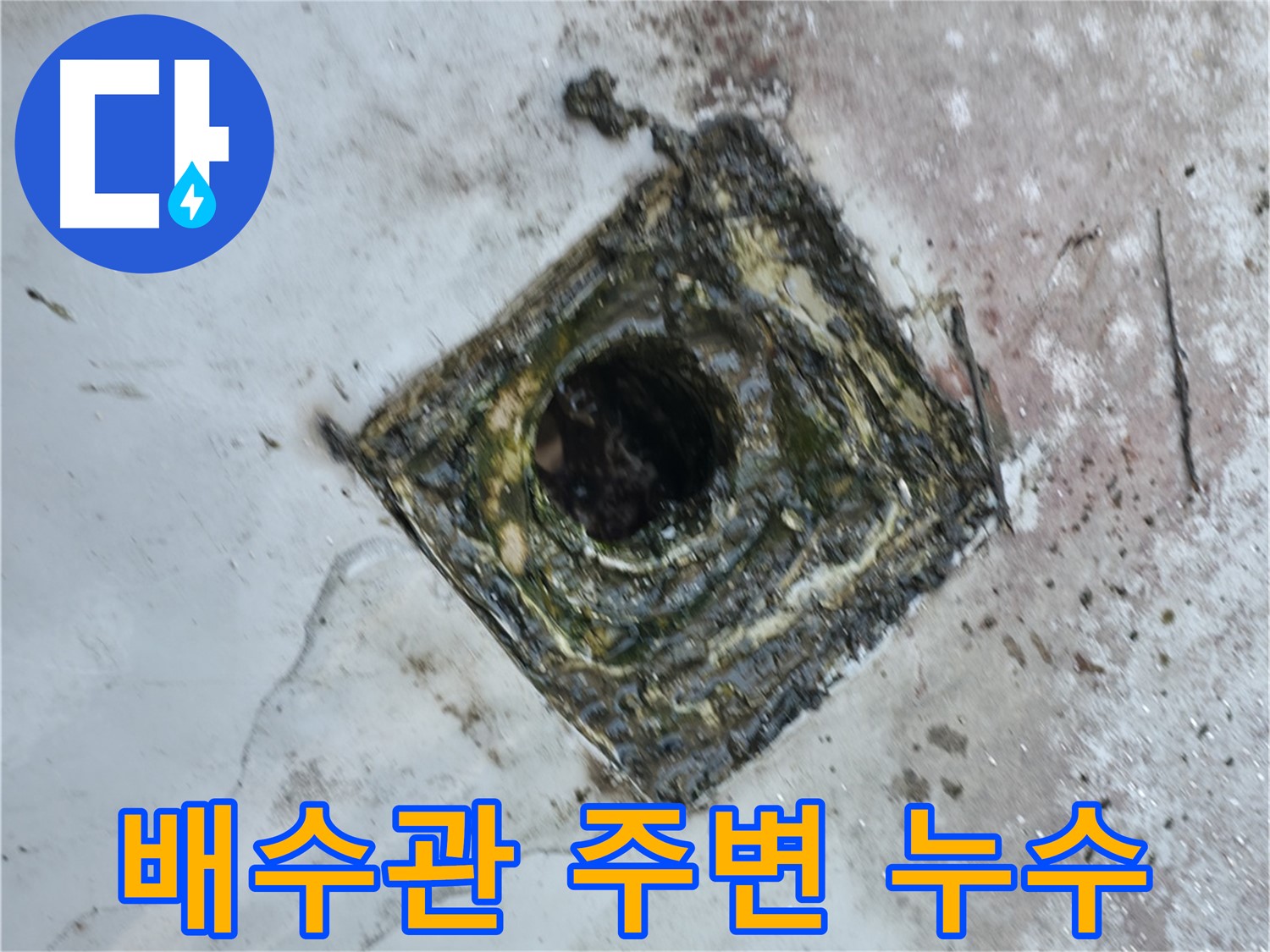 독산동 옥상 배수관 주변 방수 문제 - 완벽한 방수 보강
