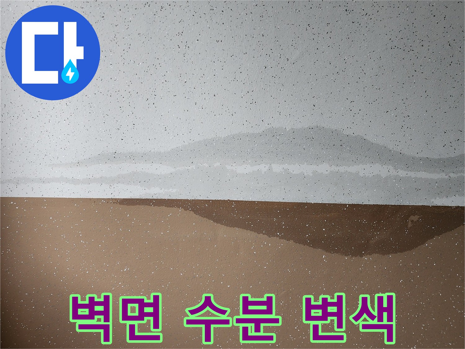 내촌면 현장 사진-물침투로 인해 어둡게 변한 벽체 마감재 상태