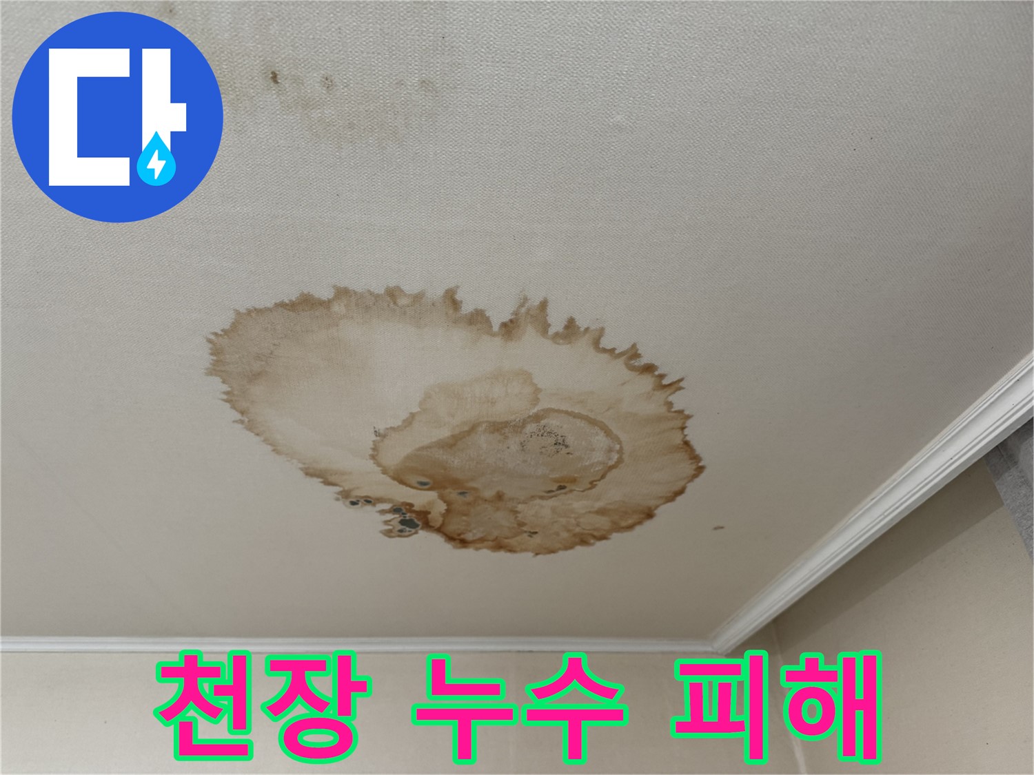홍제1동 천장 누수 - 물이 떨어진 흔적