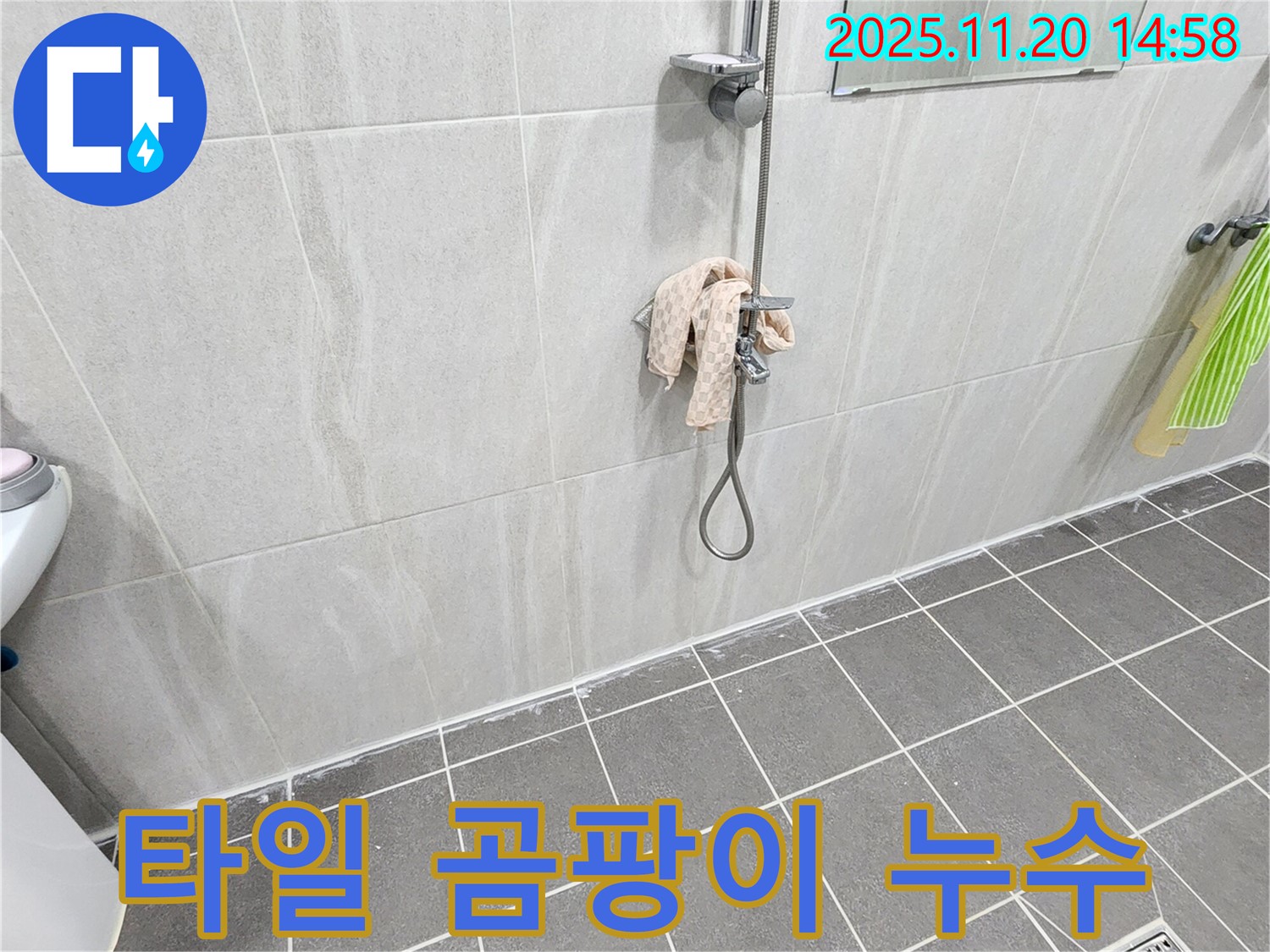 포천 가산면 샤워기 벽 타일 곰팡이 - 곰팡이 제거와 함께 꼼꼼한 방수 시공으로 누수 방지!