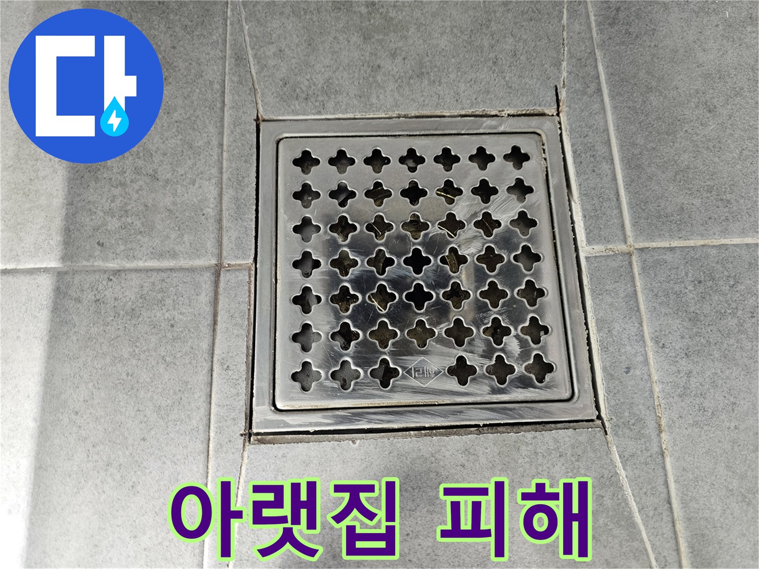 마포구 새창로 현대1차 아파트 욕실 배수구 누수 - 아랫집 피해 발생