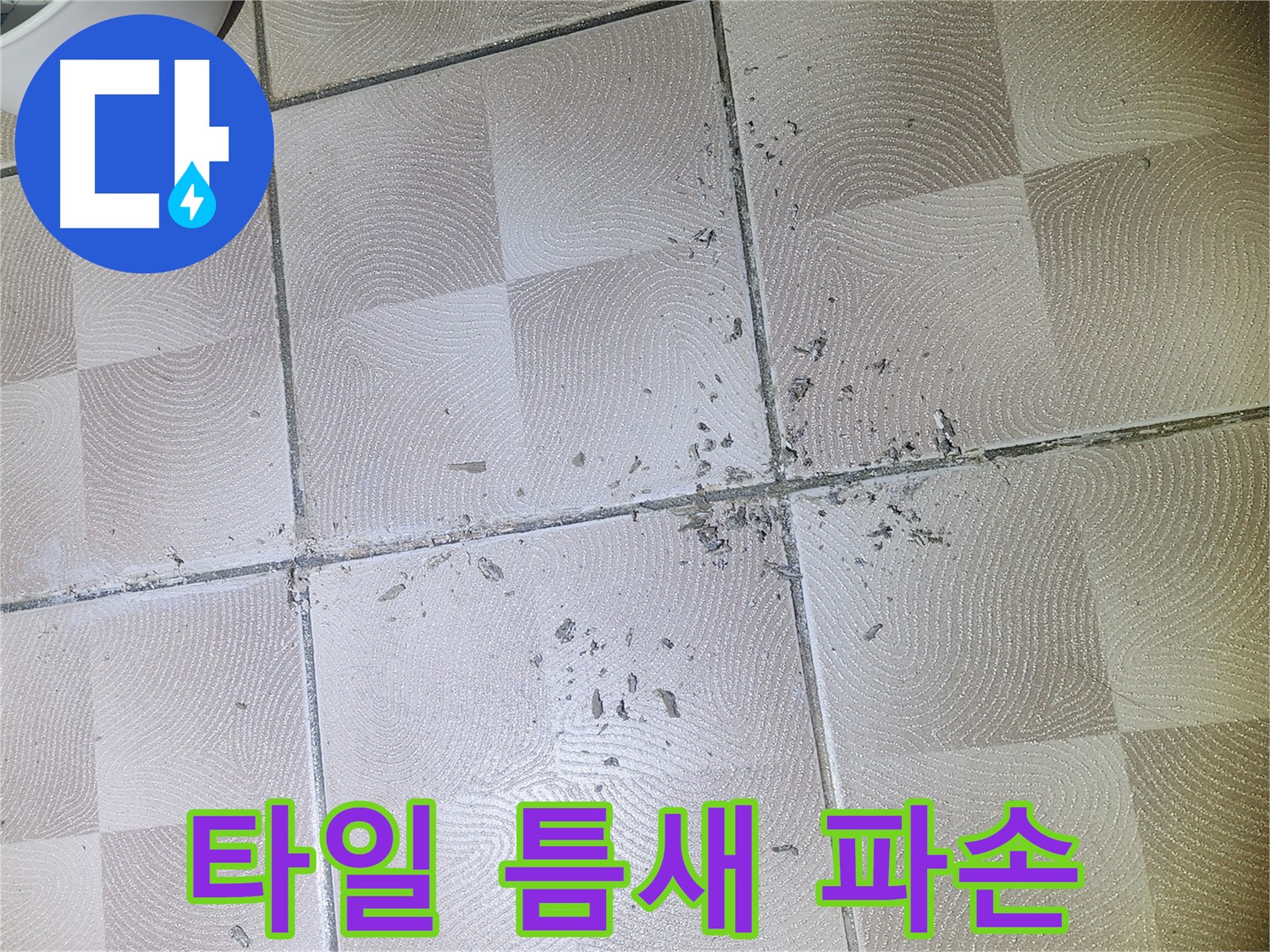 영통 센트럴타운로 누수 - 욕실 타일 틈새 백시멘트 손실 및 타일 파손 상태 진단