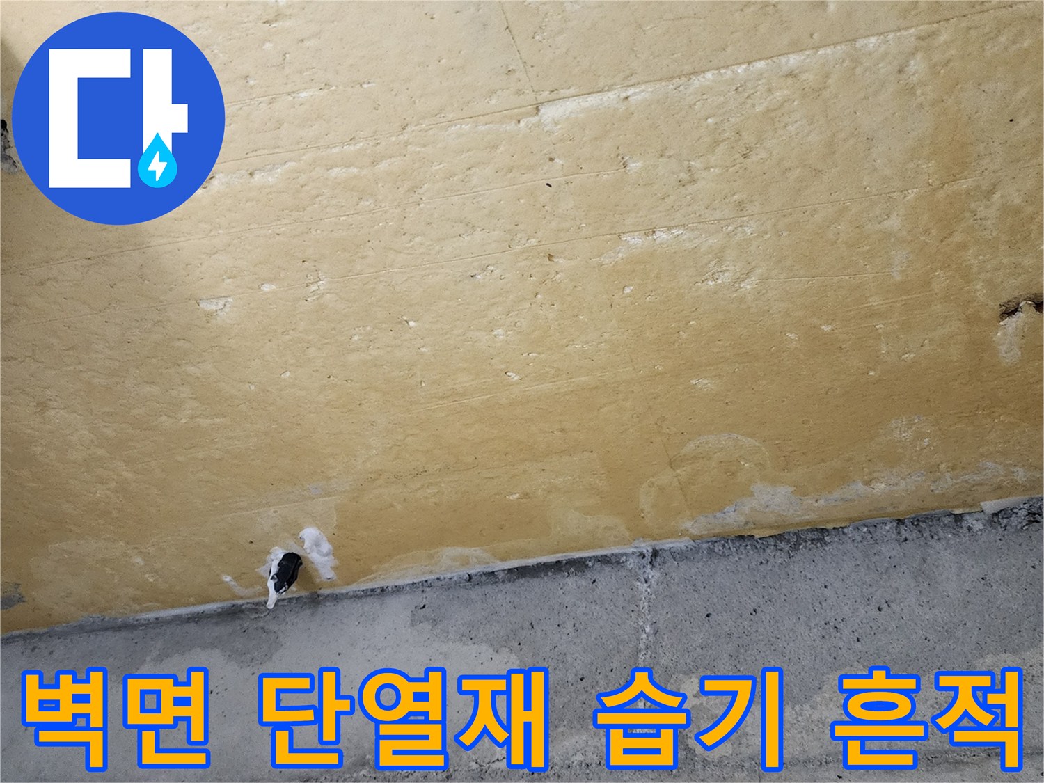 포천 신북면 현장의-단열재 부위 젖음과 콘크리트 하단 습기 상태