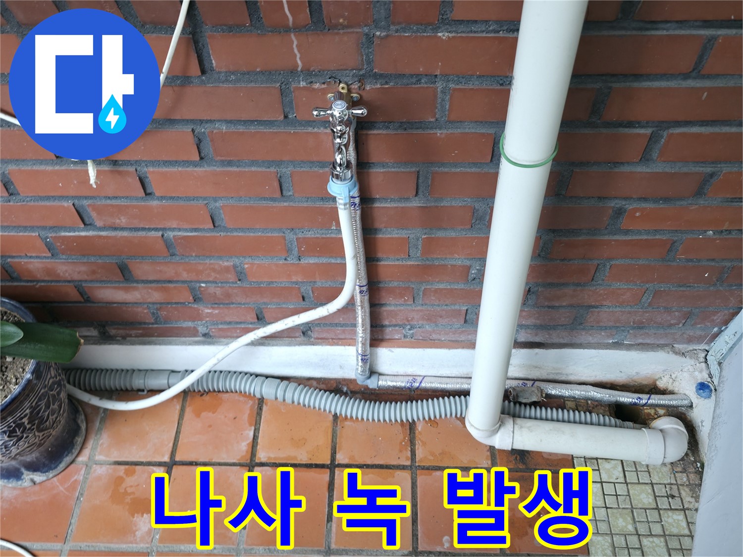 서초구 명달로4길 50 - 세탁기 배수 호스 연결 나사 녹 발생으로 인한 누수 발생 - 나사 교체 및 방청 작업