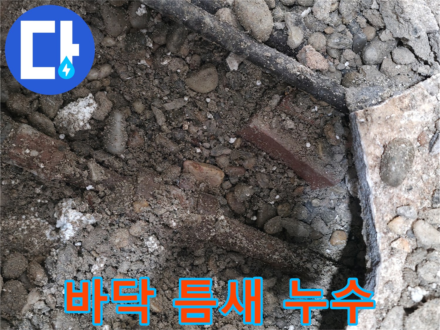 양재2동 건물 누수 현장 - 바닥 틈새로 물이 스며드는 모습 - 서초 누수탐지 전문 업체가 꼼꼼하게 탐지합니다.