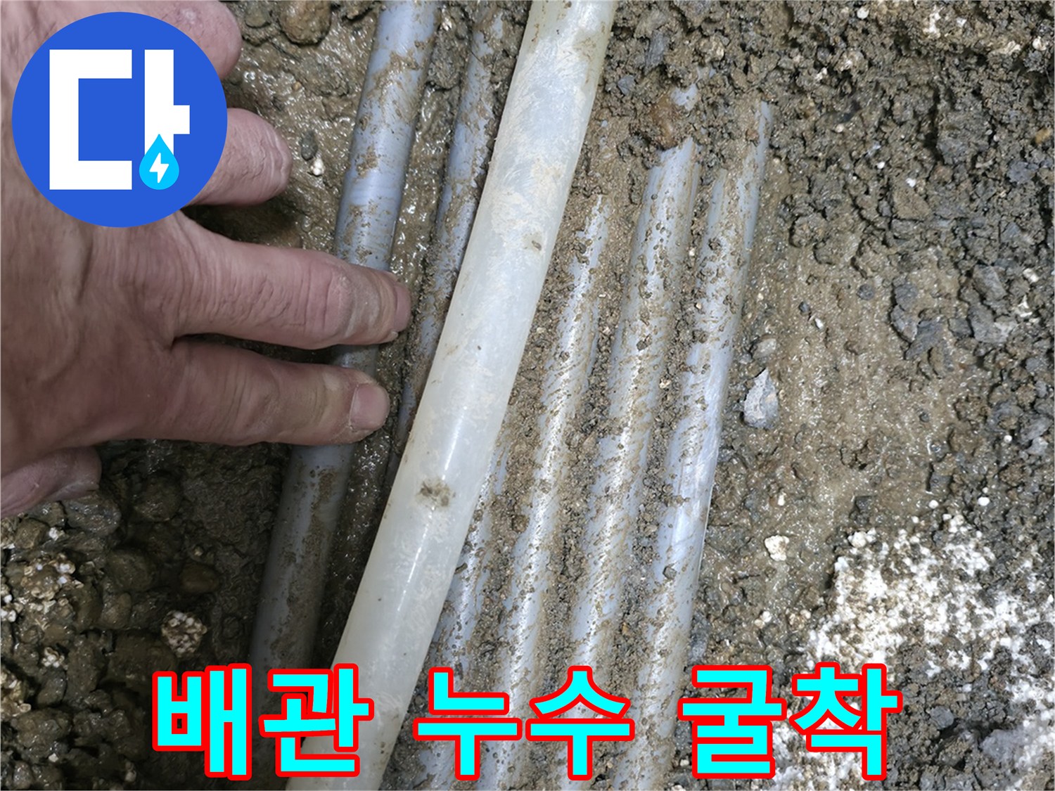 노고산동 주택 누수 - 배관 손상으로 인한 누수 발생 - 굴착 작업으로 누수 지점 확인