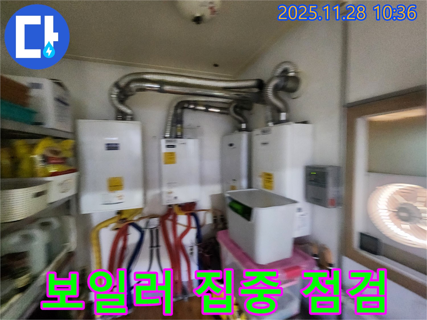 포천 신북면 금동리에서 보일러 집중 점검 작업 중 - 여러 대의 보일러도 꼼꼼하게!
