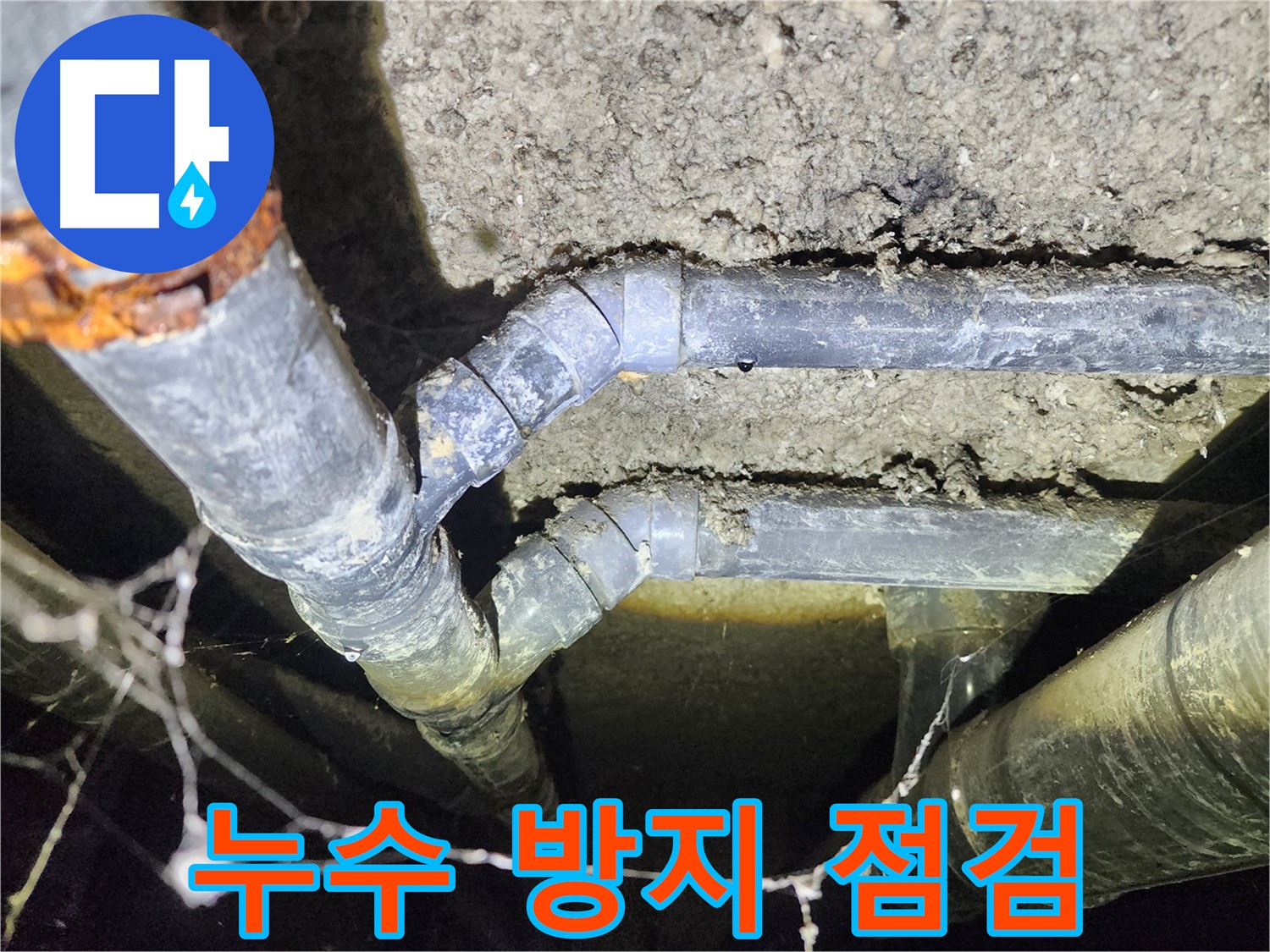 보문동 아남아파트 지하실 천장 배관 누수 방지를 위한 꼼꼼한 점검 현장